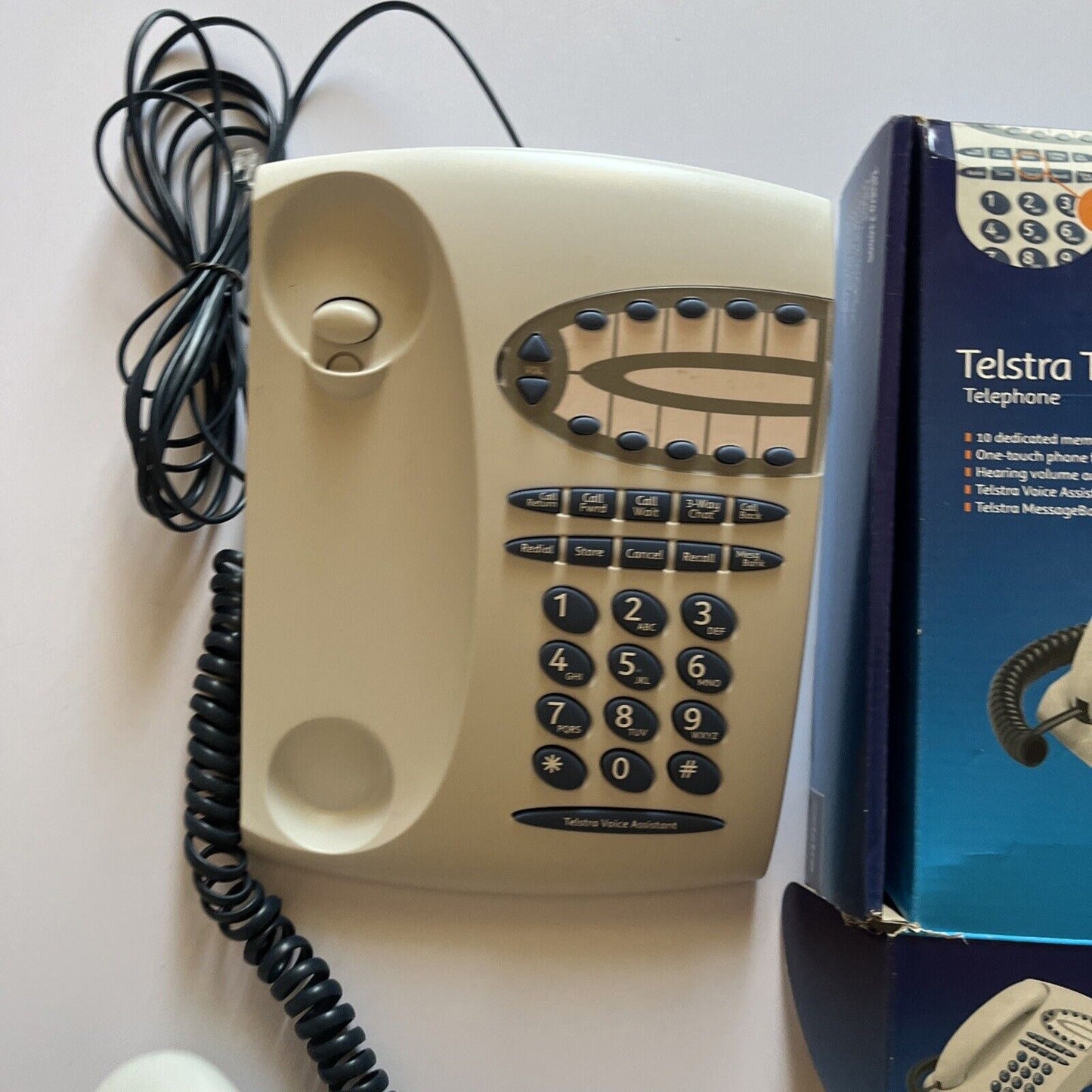 Telstra T1000S Corded Phone With Wall Mount Bracket Telephone NBN Compatible