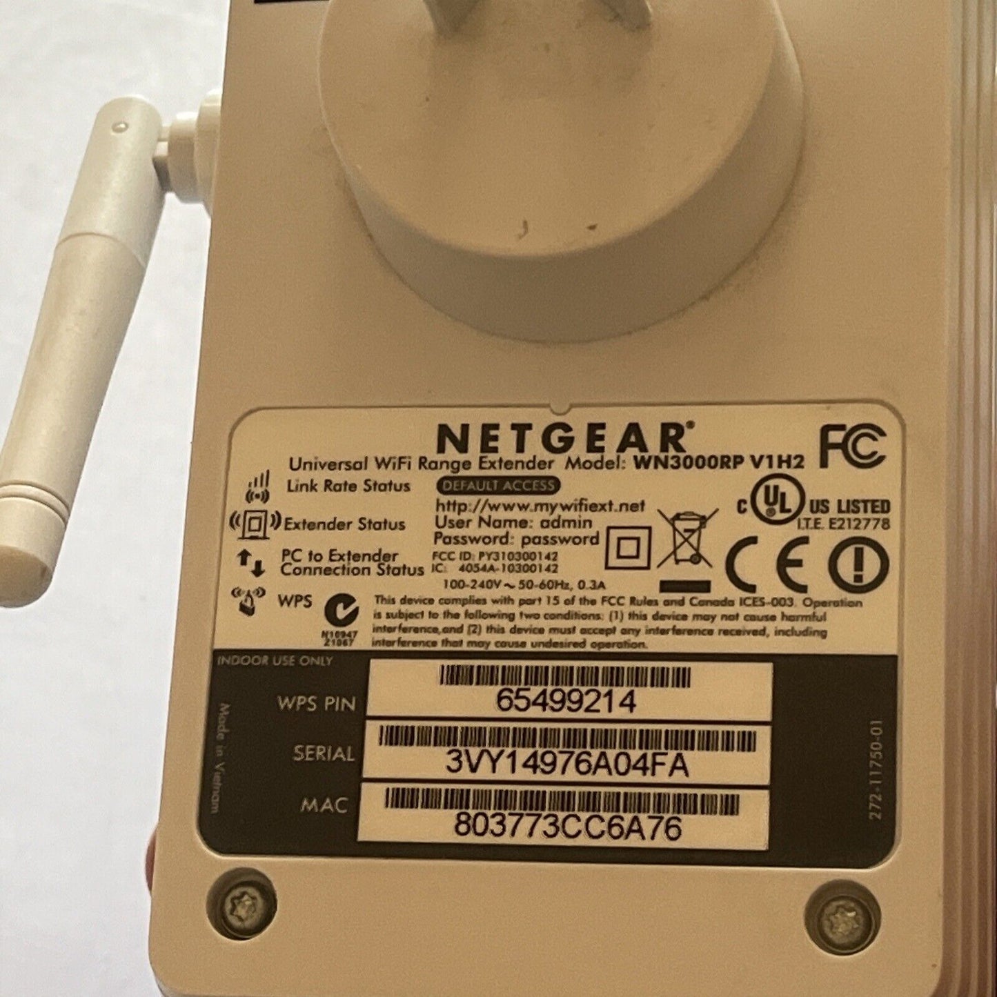 2x Netgear Universal Wifi Range Extender WN3000RP V1H2