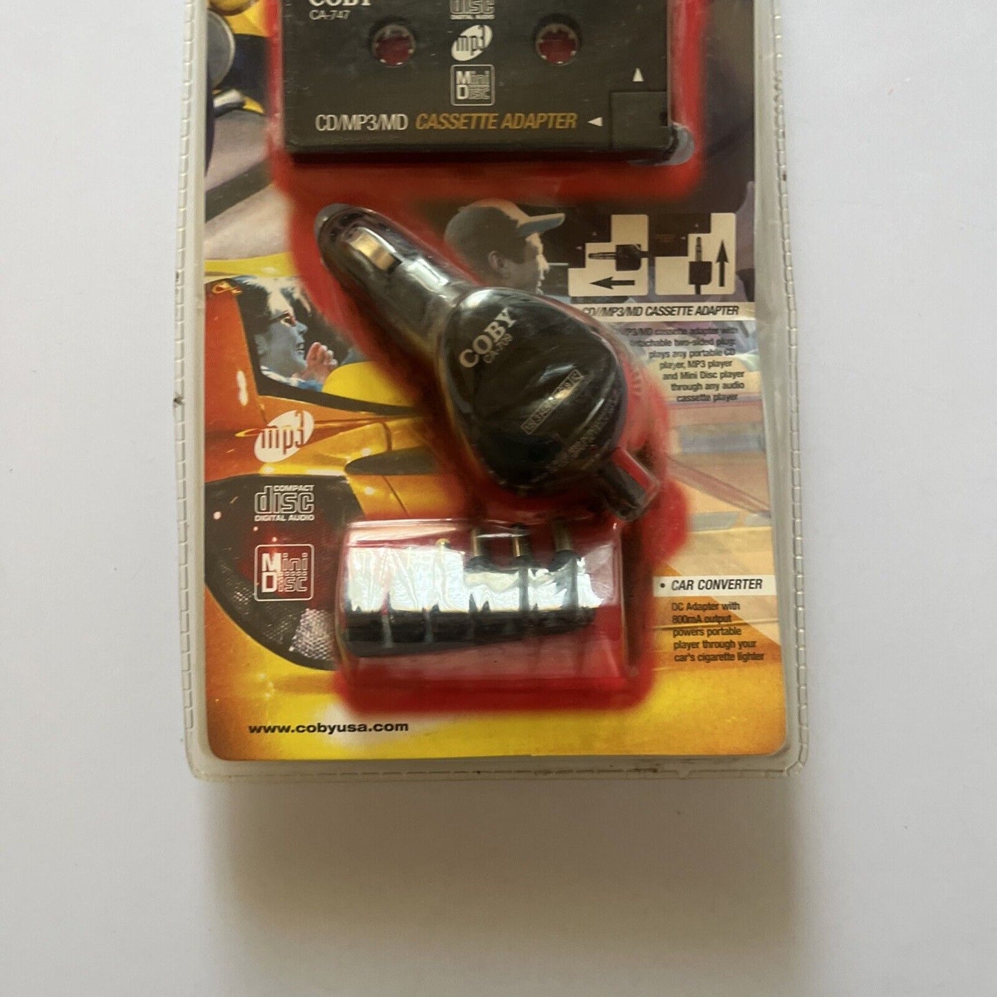 Coby Portable CD/MP3/MD Cassette Adapter Kit CA-706 *New Sealed*