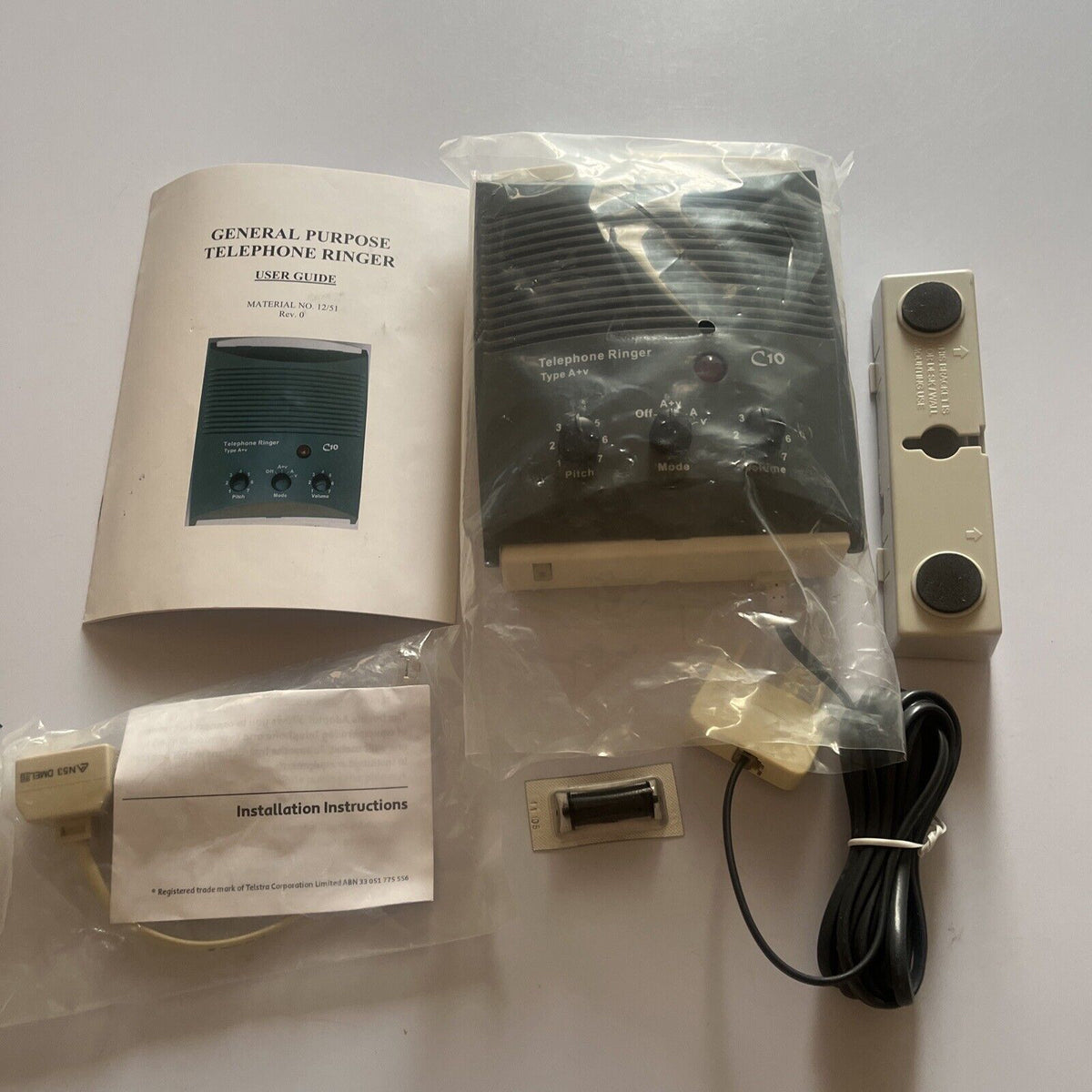 Phone Ringer Types C10 General Purpose Telephone Ringer Type A+V *Never Used* – Retro Unit