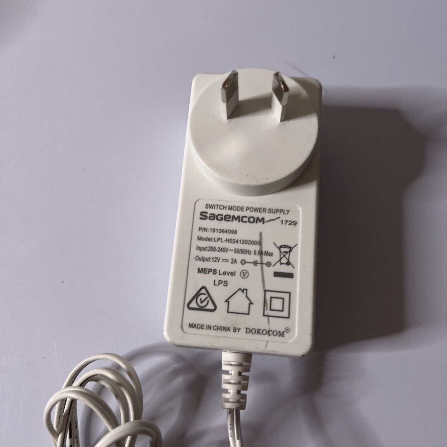 Genuine Sagemcom AC Adapter LPL-H024120200IL Power Supply 12V 2A for WiFi Router