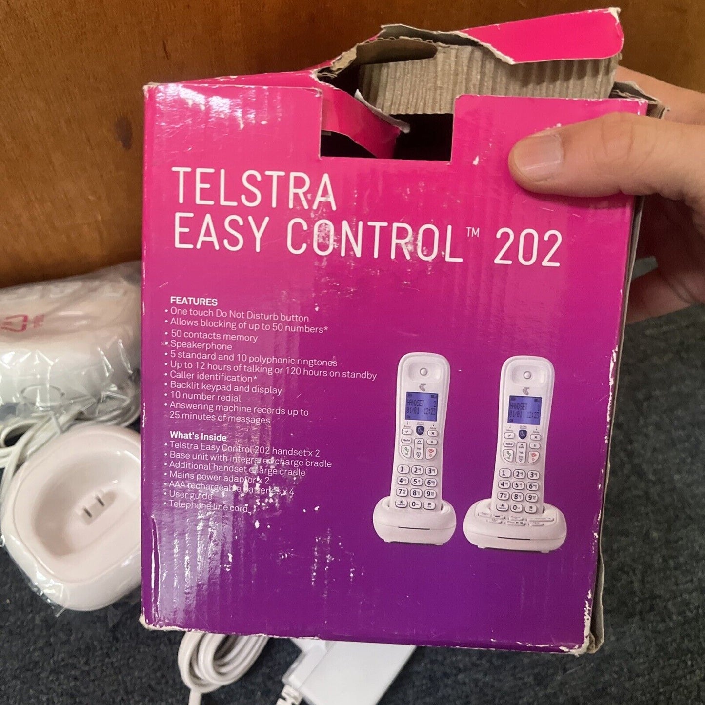 Telstra Easy Control 202 Twin pack Cordless Phone with Answering Machine