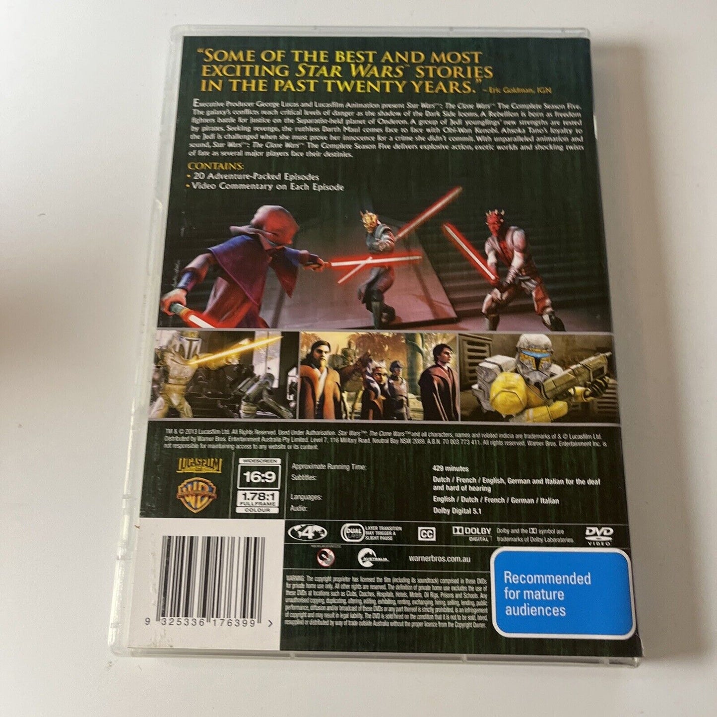 Star Wars The Clone Wars Animated Series - Season 5 (DVD, 2013, 4-Disc) Region 4