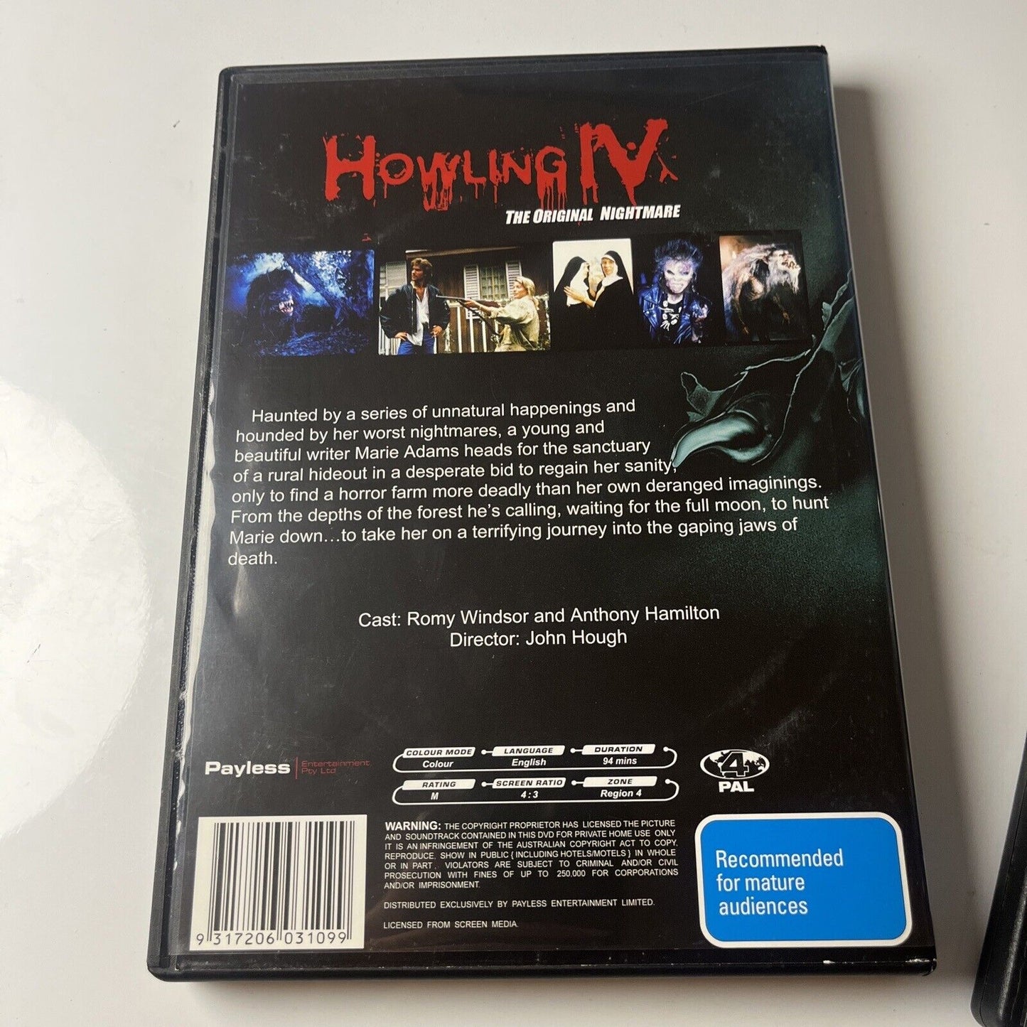 Howling III - The Marsupials + IV The Original Nightmare (DVD,1987) Region 4 NEW