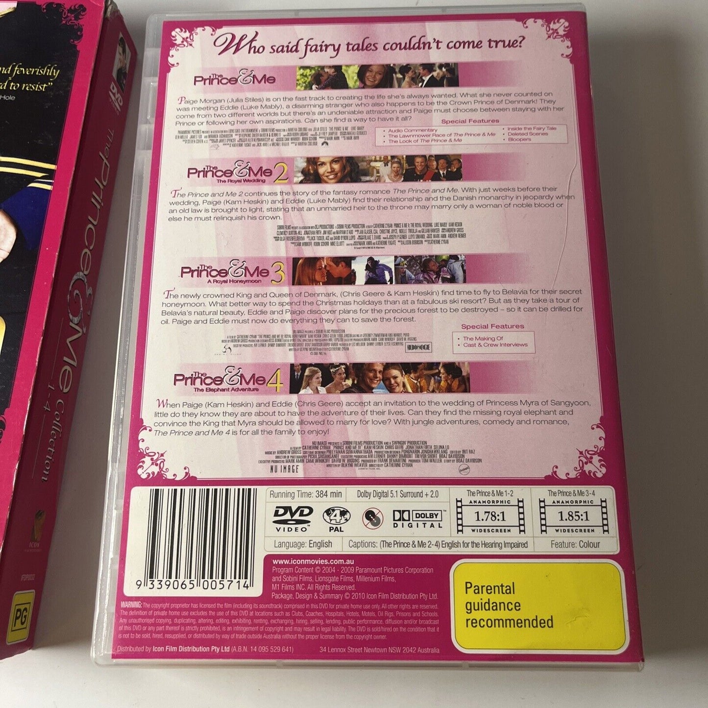 The Prince & Me Collection 1-4 Princess Edition (DVD,2010, 4-Disc) Region 4