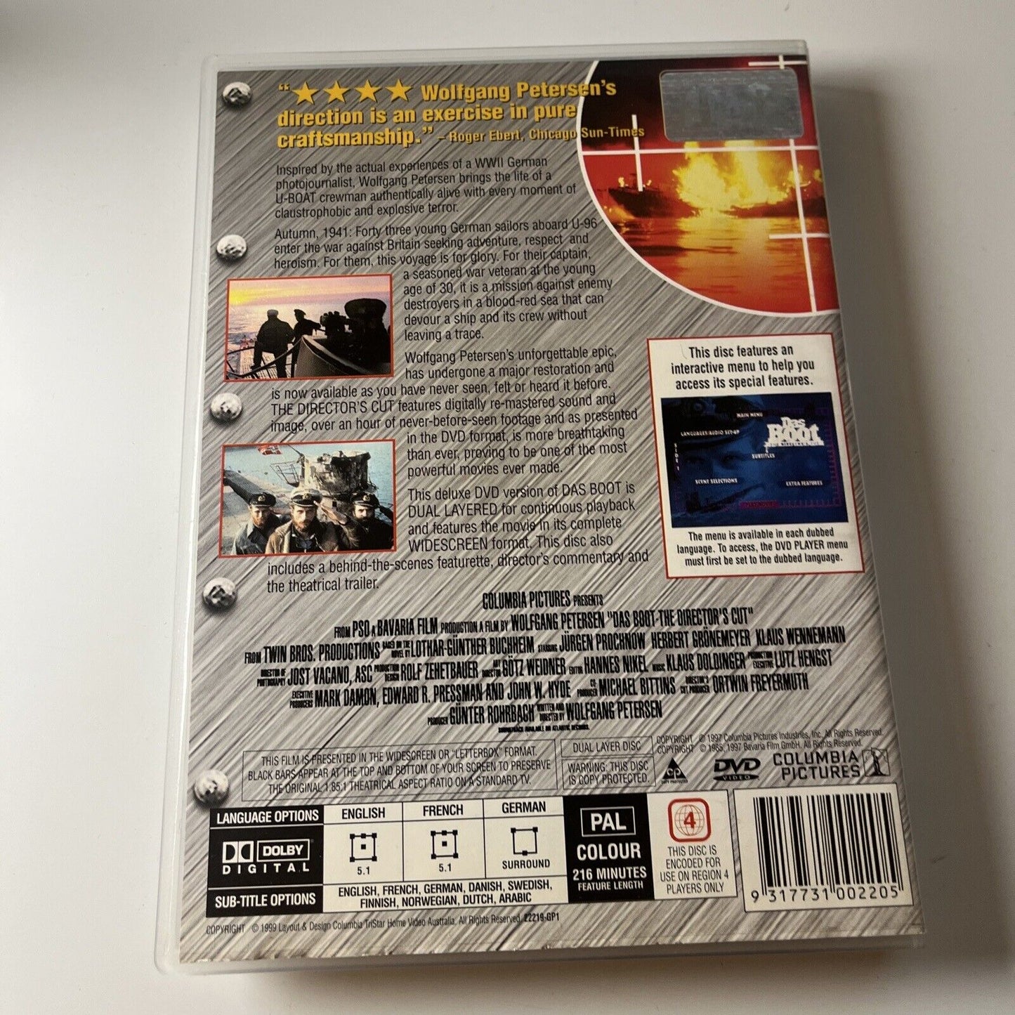 Das Boot  The Director's Cut (DVD, 1982) German Submarine Film Region 4 NEW