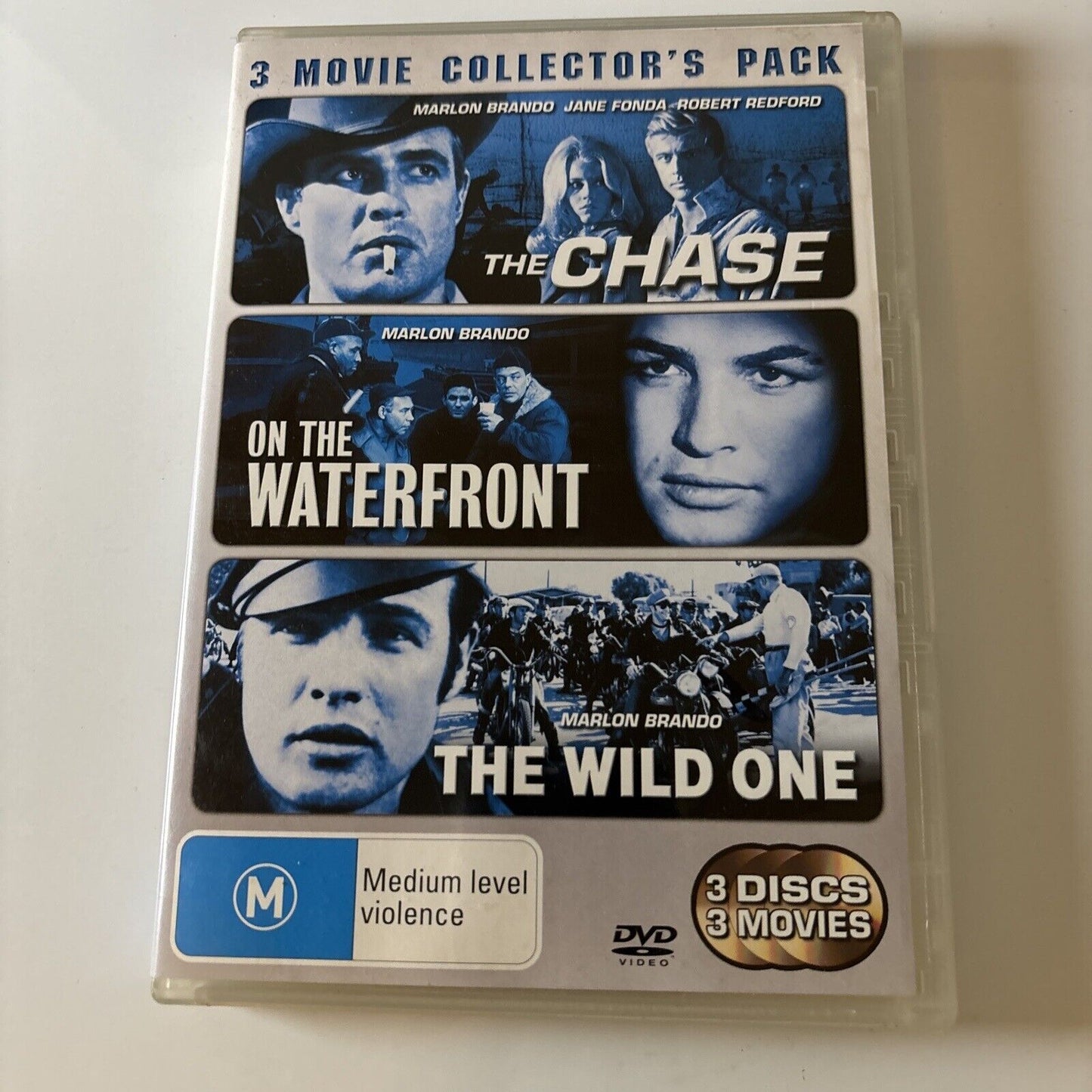 The Chase / On The Waterfront / The Wild One (DVD) Marlon Brando NEW Region 4