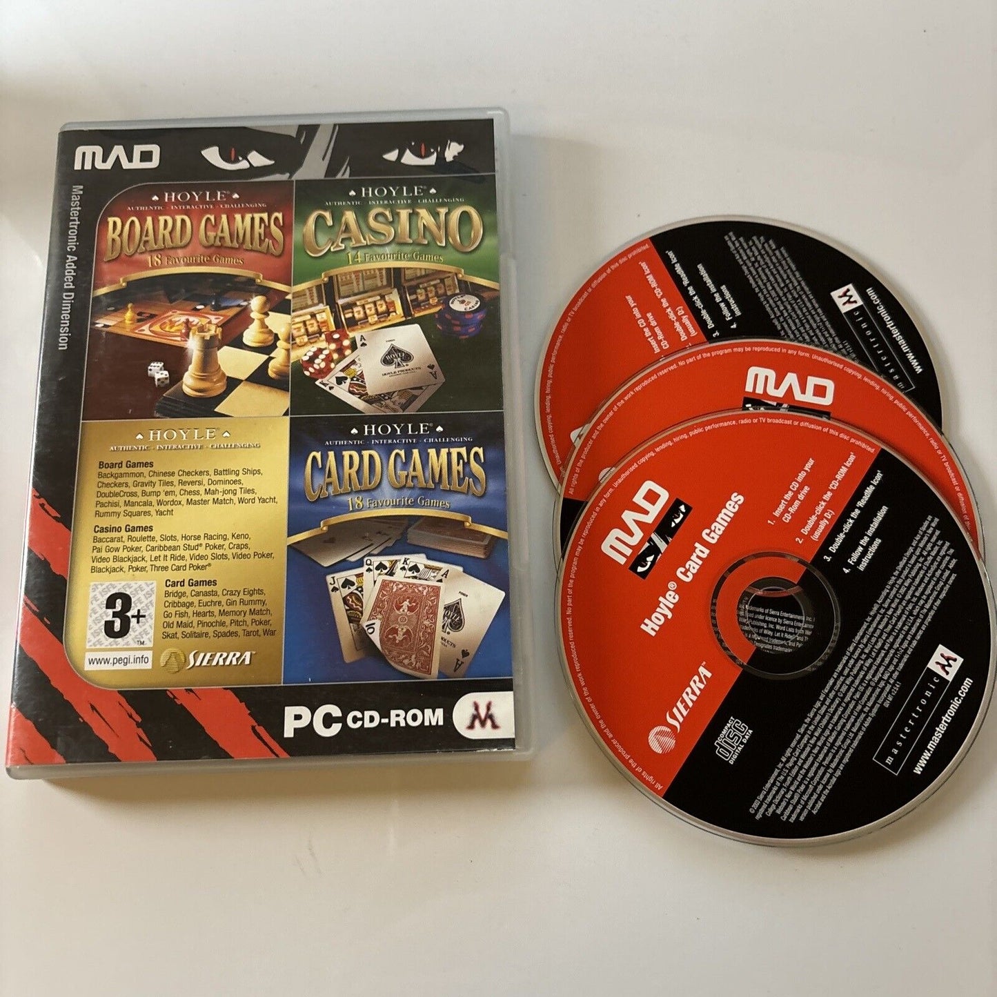 Hoyle Casino, Board & Card Games PC CDROM 3-Disc Set Windows
