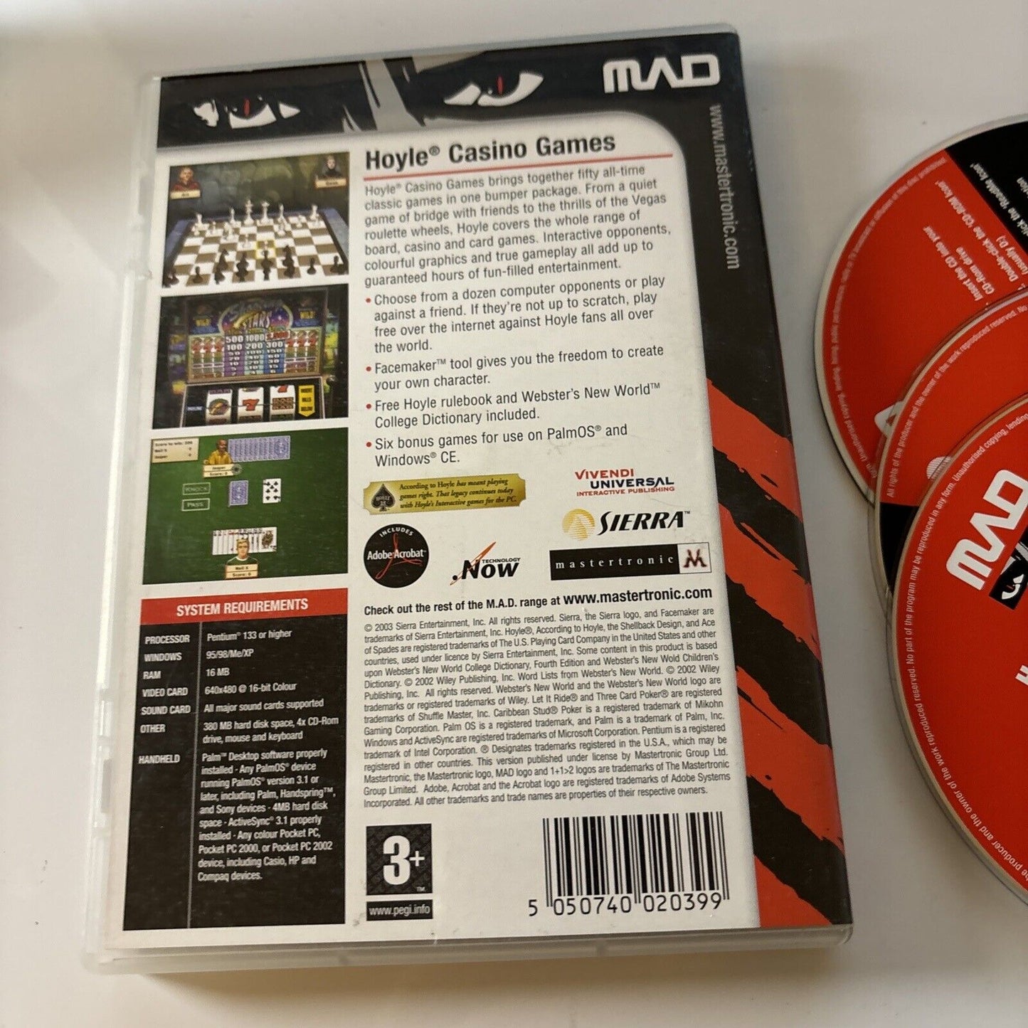 Hoyle Casino, Board & Card Games PC CDROM 3-Disc Set Windows