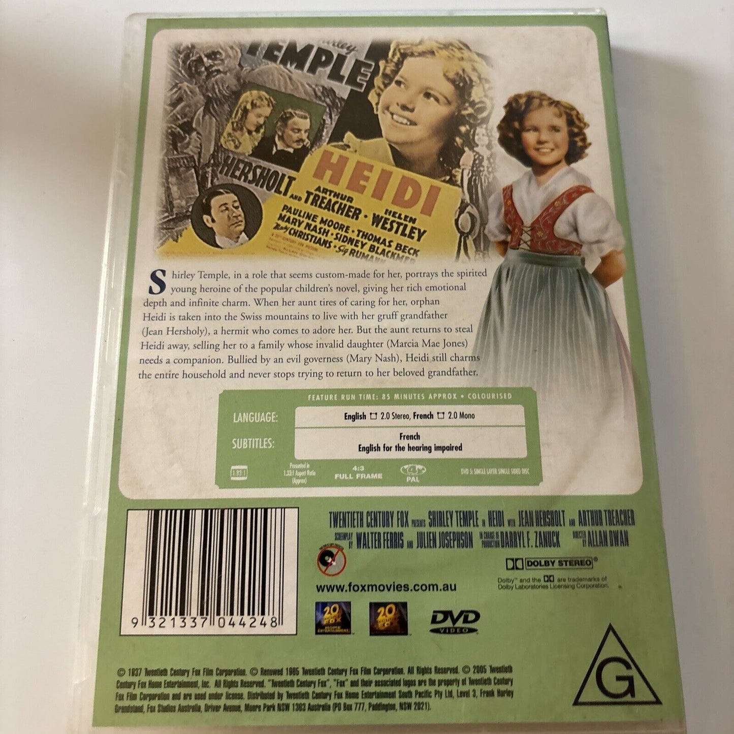 Heidi (DVD, 1937) Shirley Temple Film Region 4