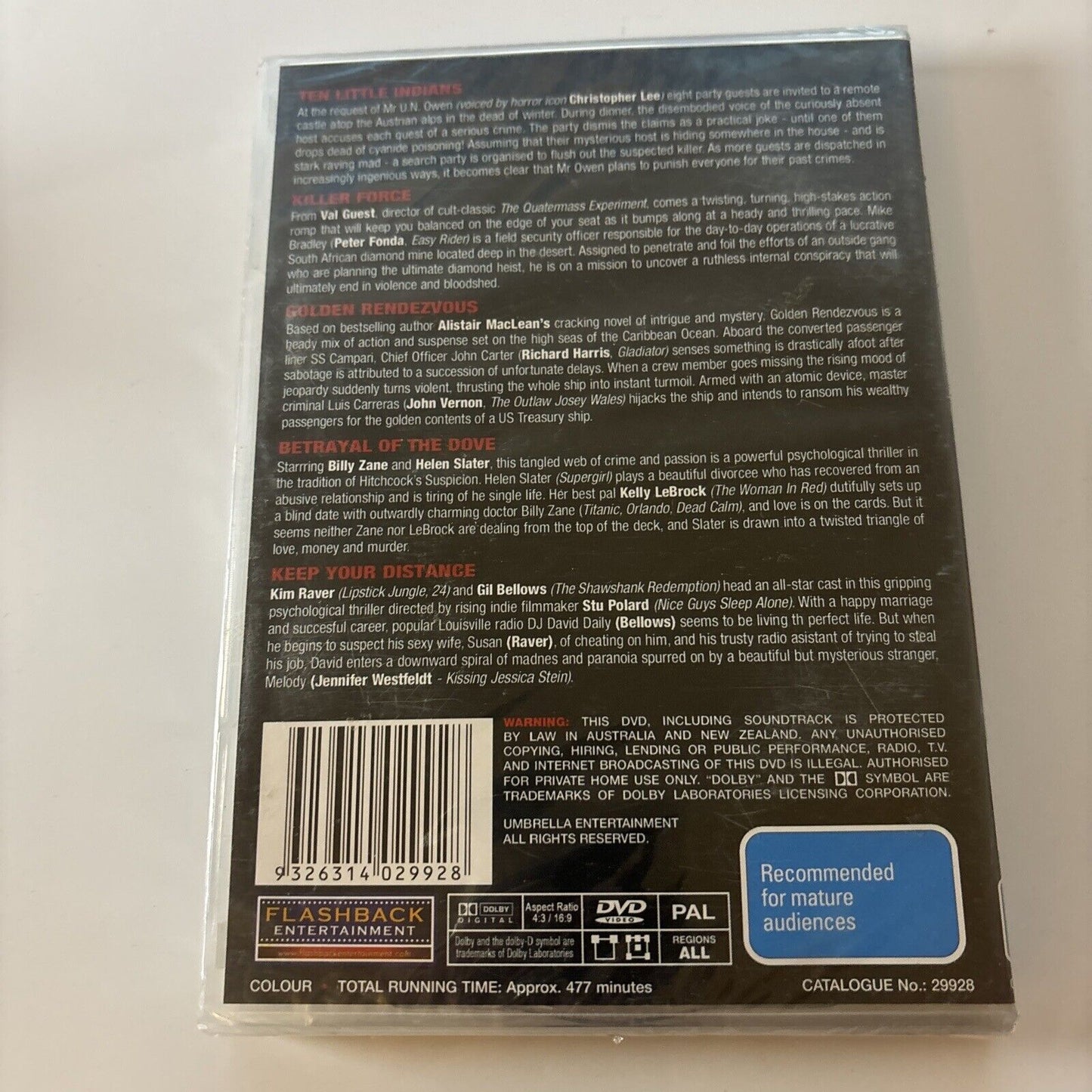 5 Disc Thriller Collection Ten Little Indians / Killer Force DVD NEW All Regions