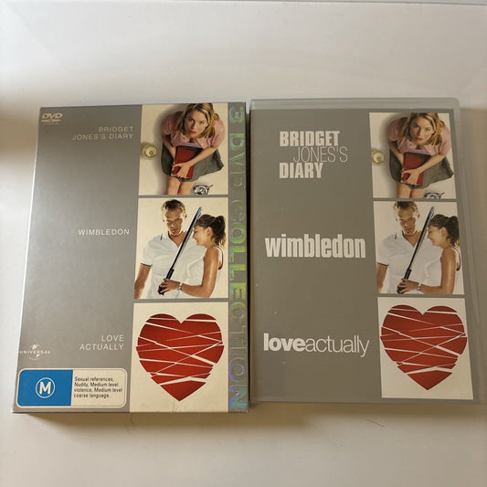 Love Actually / Wimbledon / Bridget Jones's Diary (DVD, 2003) Region 4 &2
