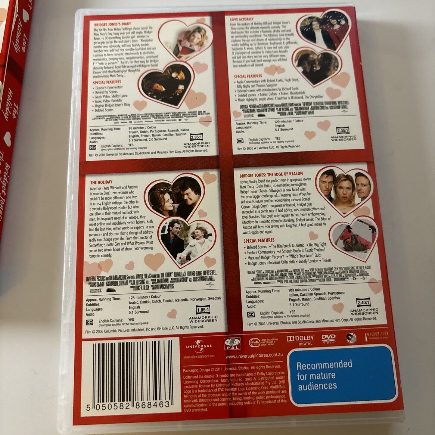 Bridget Jones's Diary & Edge Of Reason / Love Actually / The Holiday DVD Region4