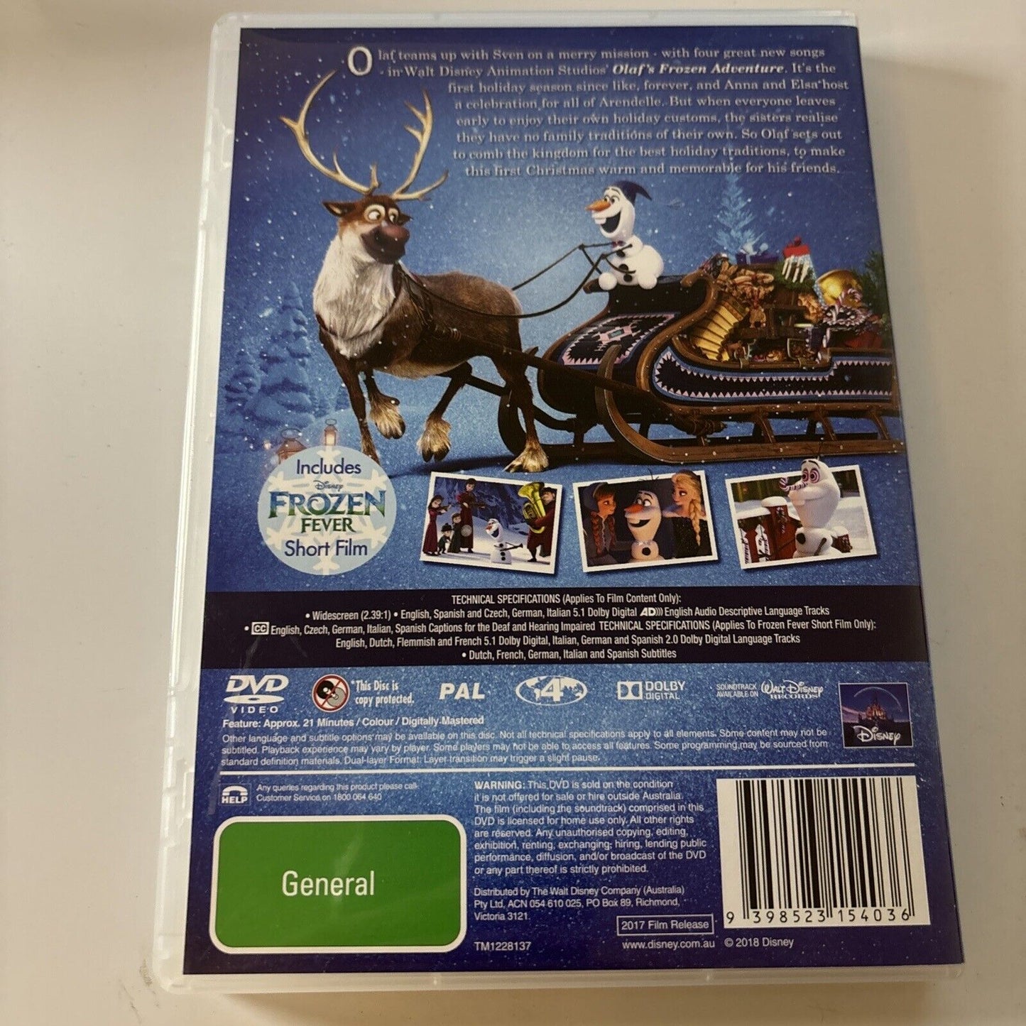 Olaf's Frozen Adventure (DVD, 2018) NEW Region 4