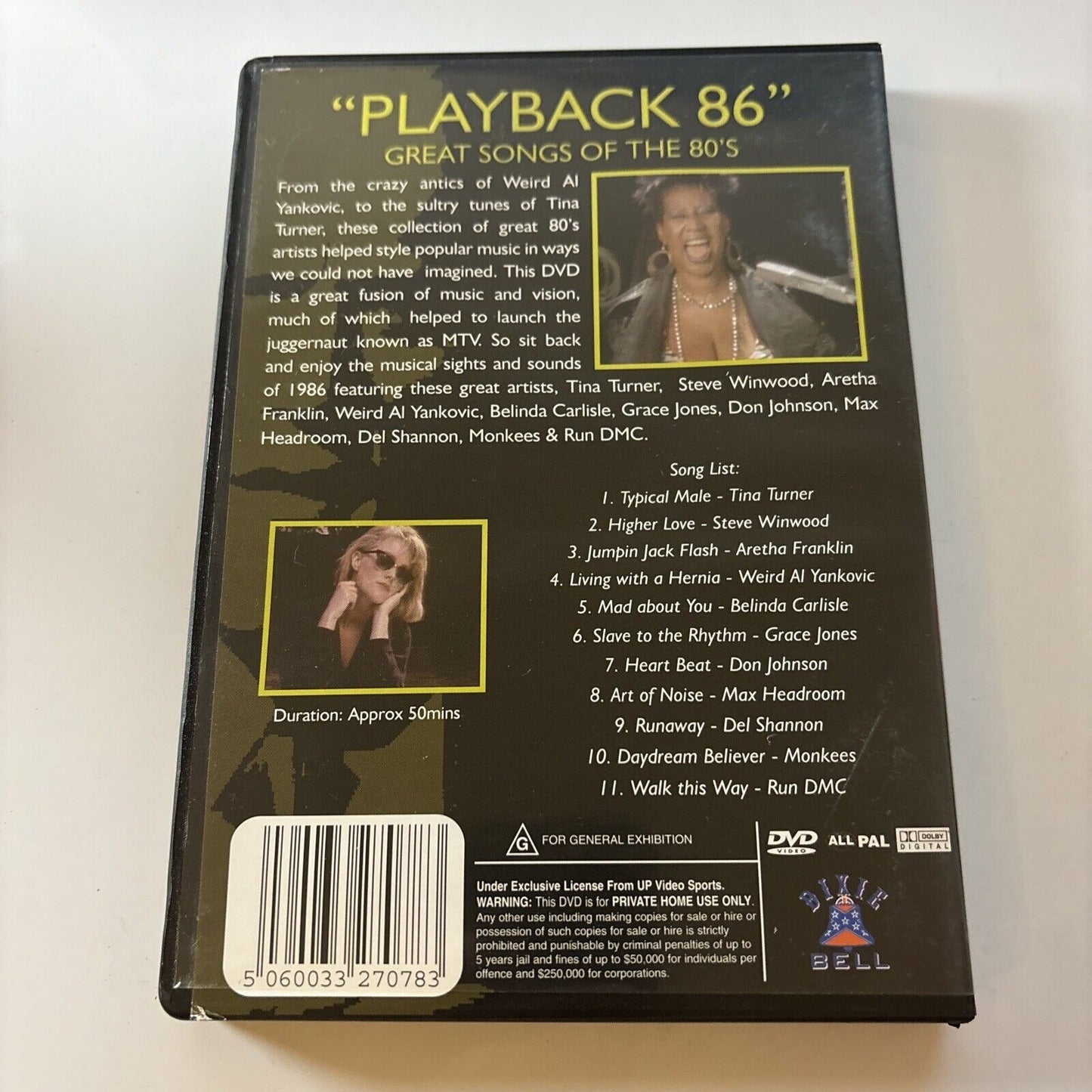 Playback 86 - Great songs of the 80s (DVD) Tina Turner, NEW All Regions