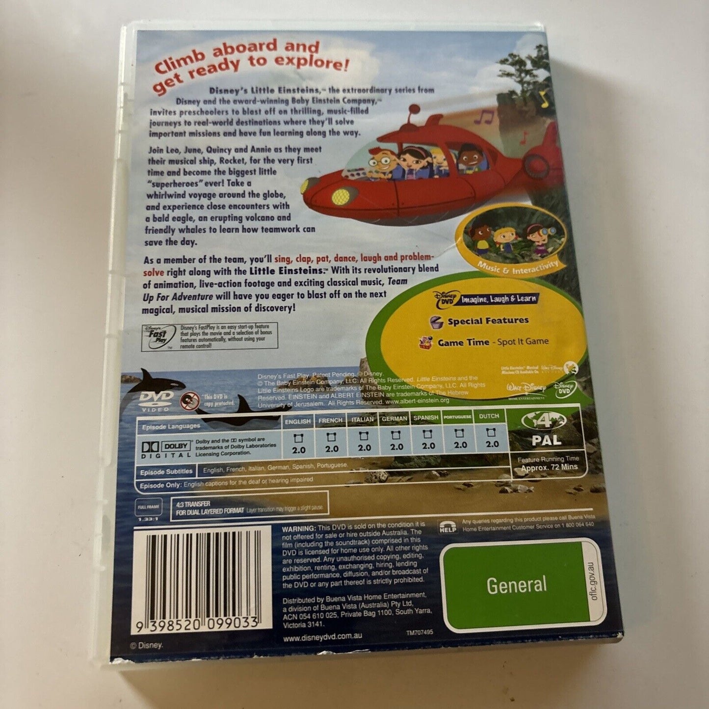 Little Einsteins - Team Up For Adventure (DVD, 2005) Region 4 – Retro Unit