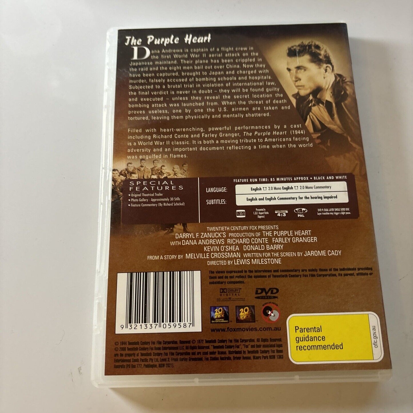 The Purple Heart (DVD, 1944) Farley Granger, Richard Conte Region 4