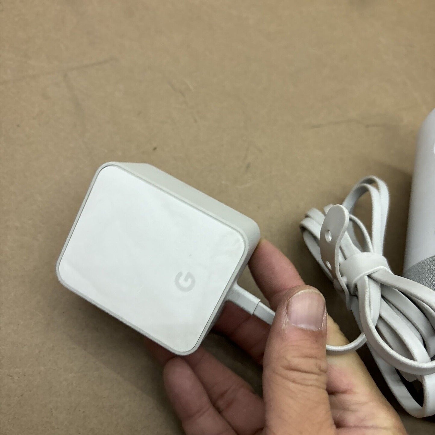 Google Home Smart Speaker and Home Assistant - White Slate