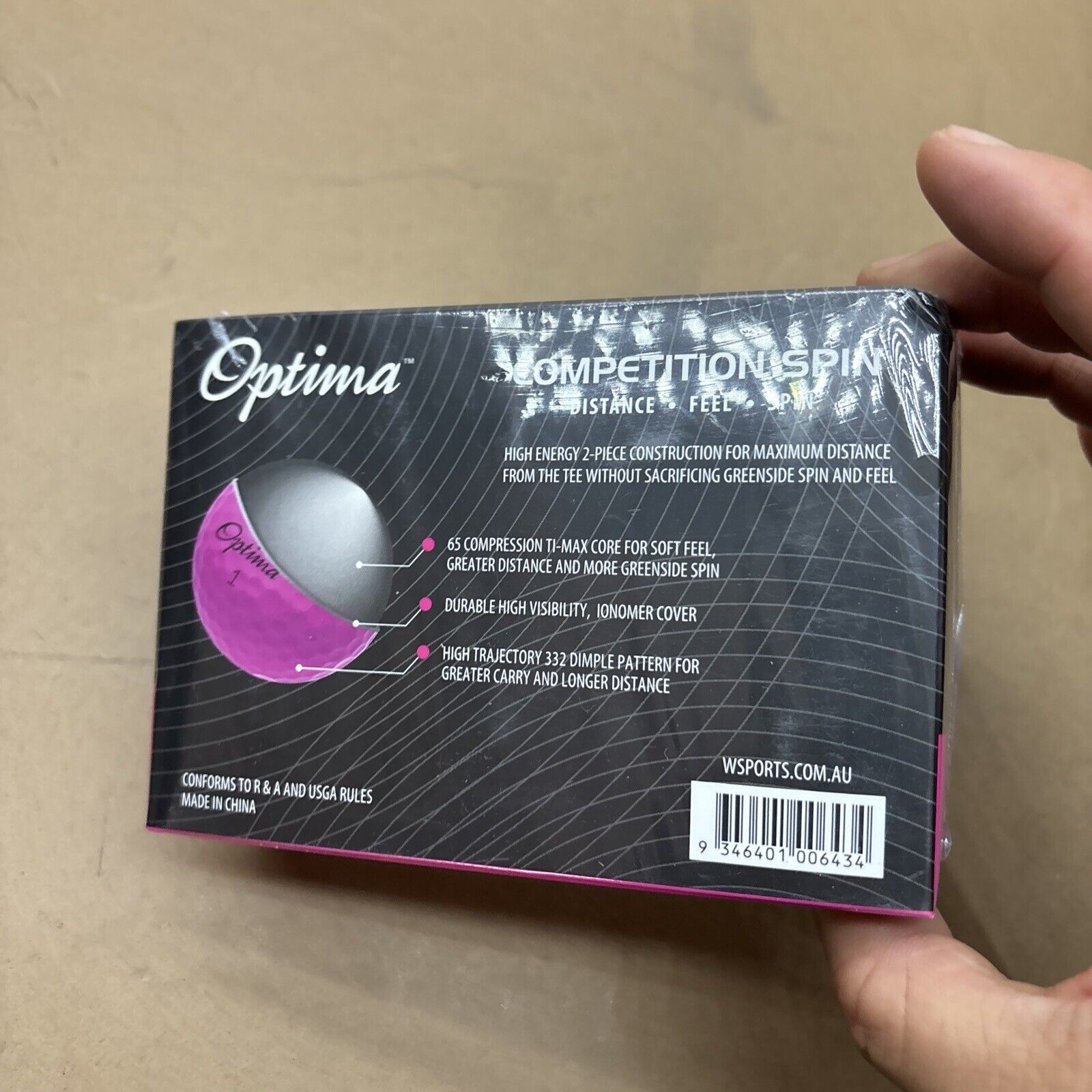 Optima CS 6x Pink Golf Balls Competition Spin *New Sealed* – Retro Unit