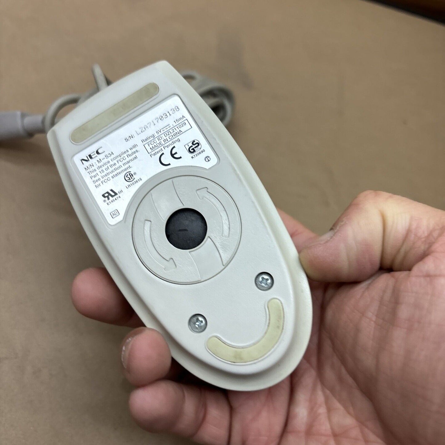 NEC Mouse PS/2 Port Model M-S34 Ball Mouse – Retro Unit