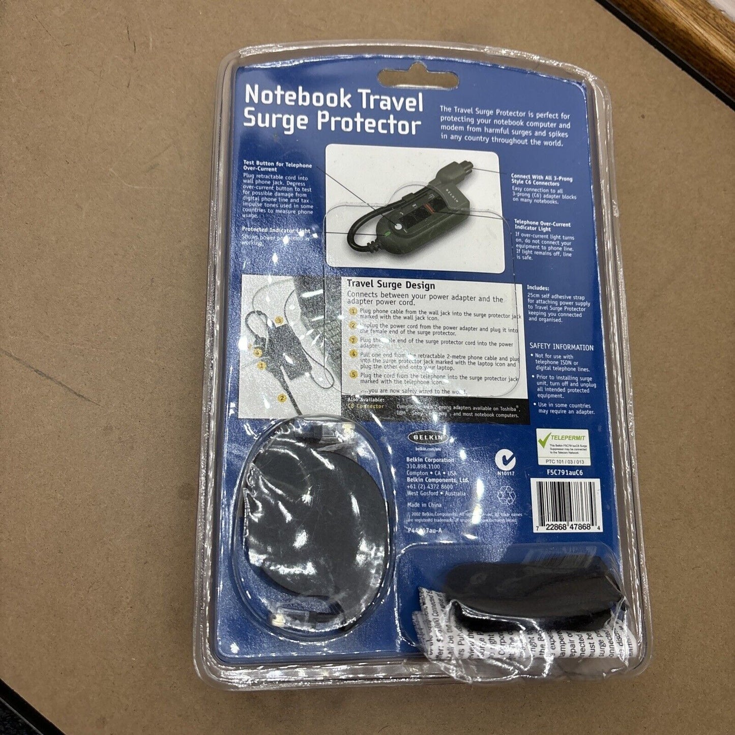 BELKIN Notebook Travel Surge Protector C6 Connector Domestic & International NEW