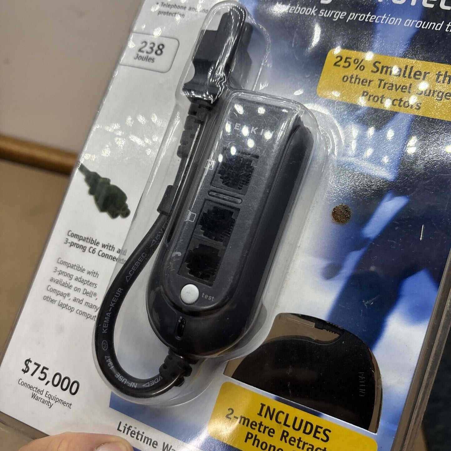 BELKIN Notebook Travel Surge Protector C6 Connector Domestic & International NEW