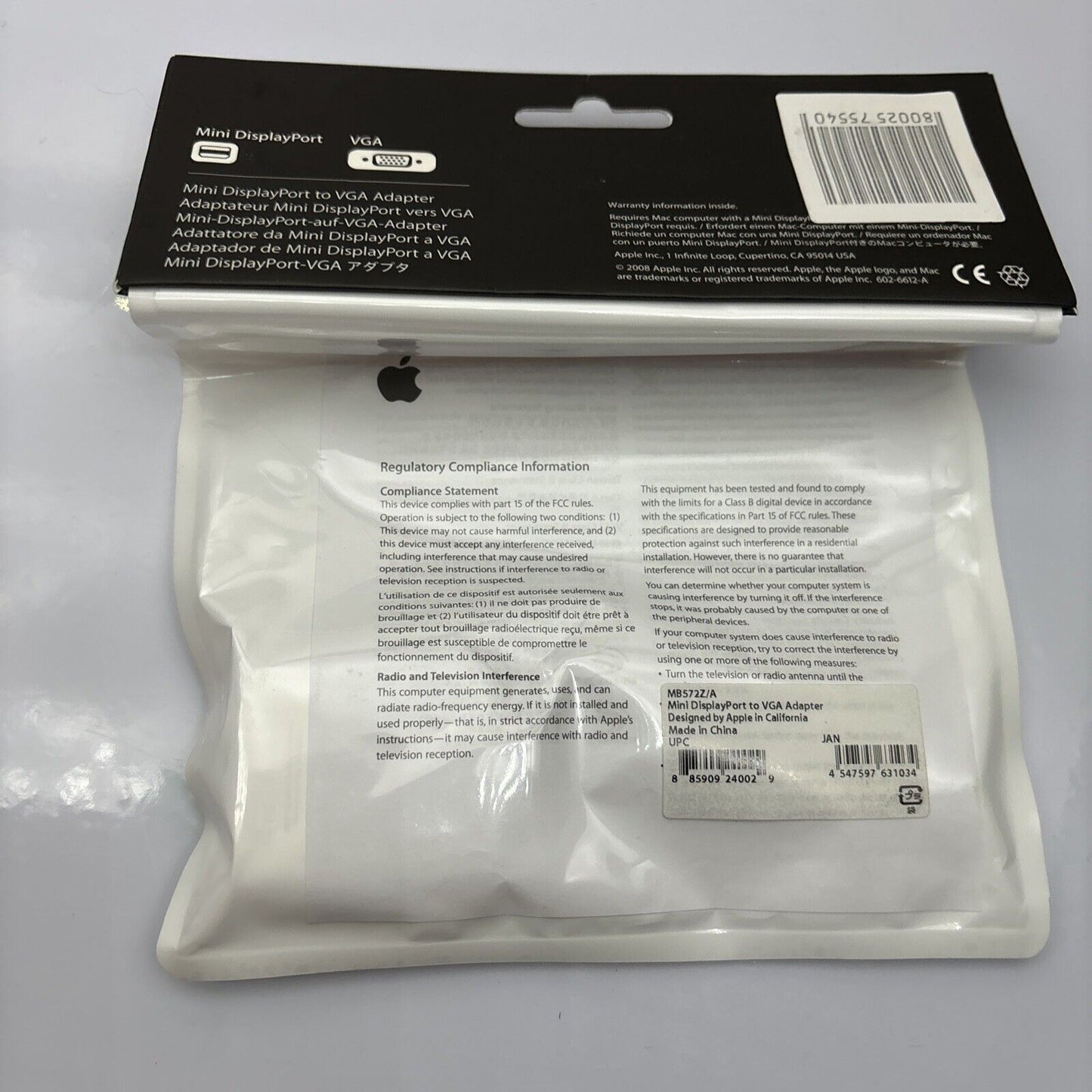 Apple Mini DisplayPort to VGA Adapter - MB572Z/B