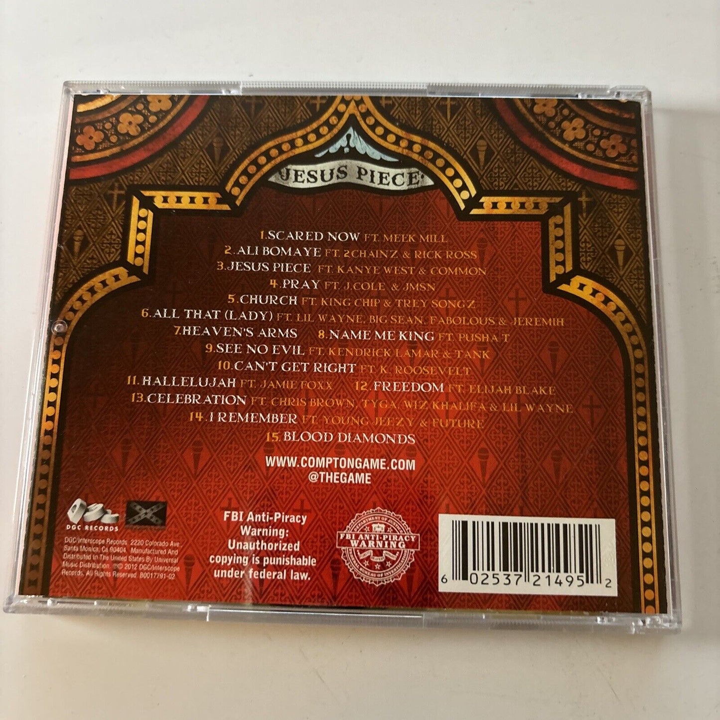 The Game - Jesus Piece (CD, 2012) US Edition