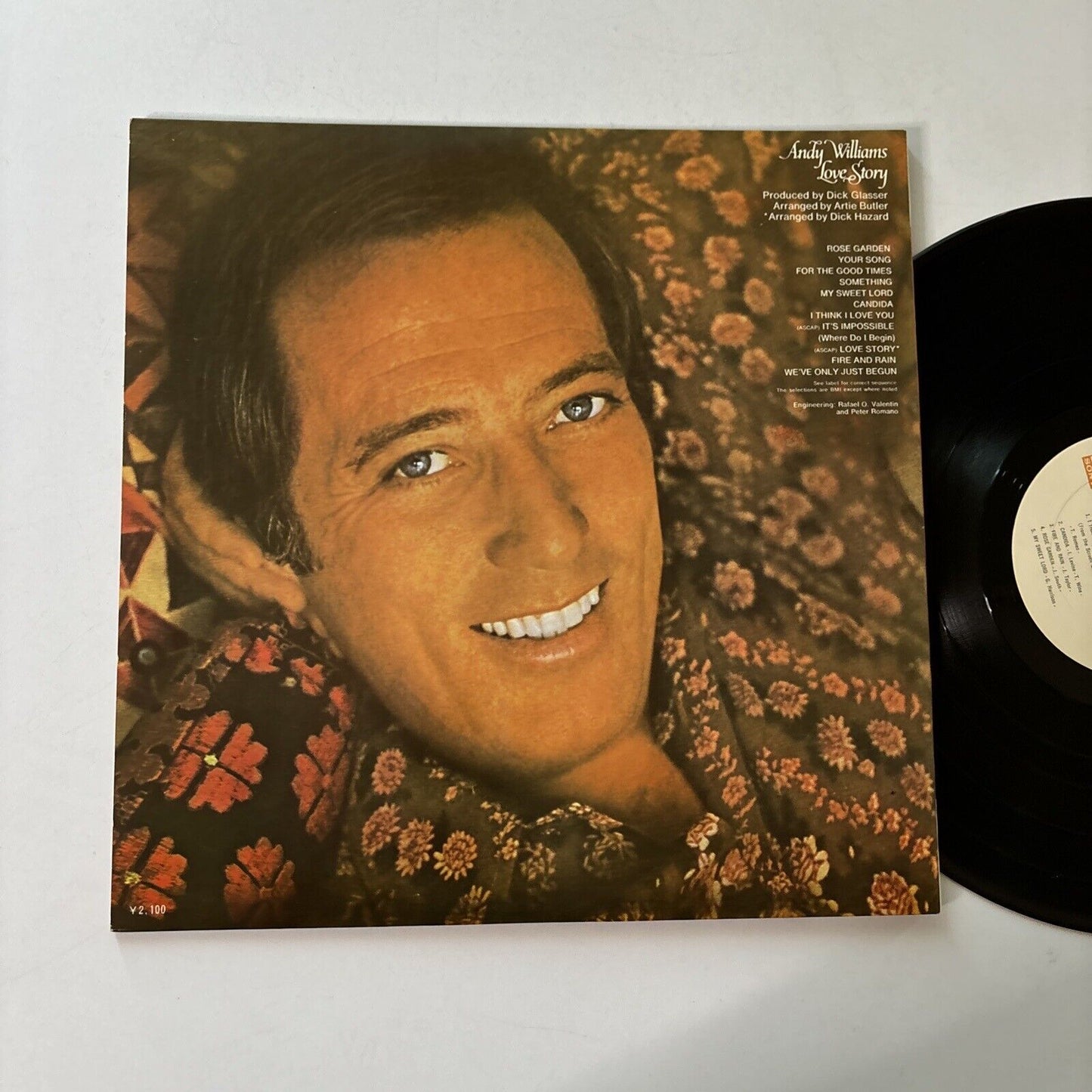 Andy Williams - Love Story (Vinyl, 1971) Sonx-60188 Gatefold