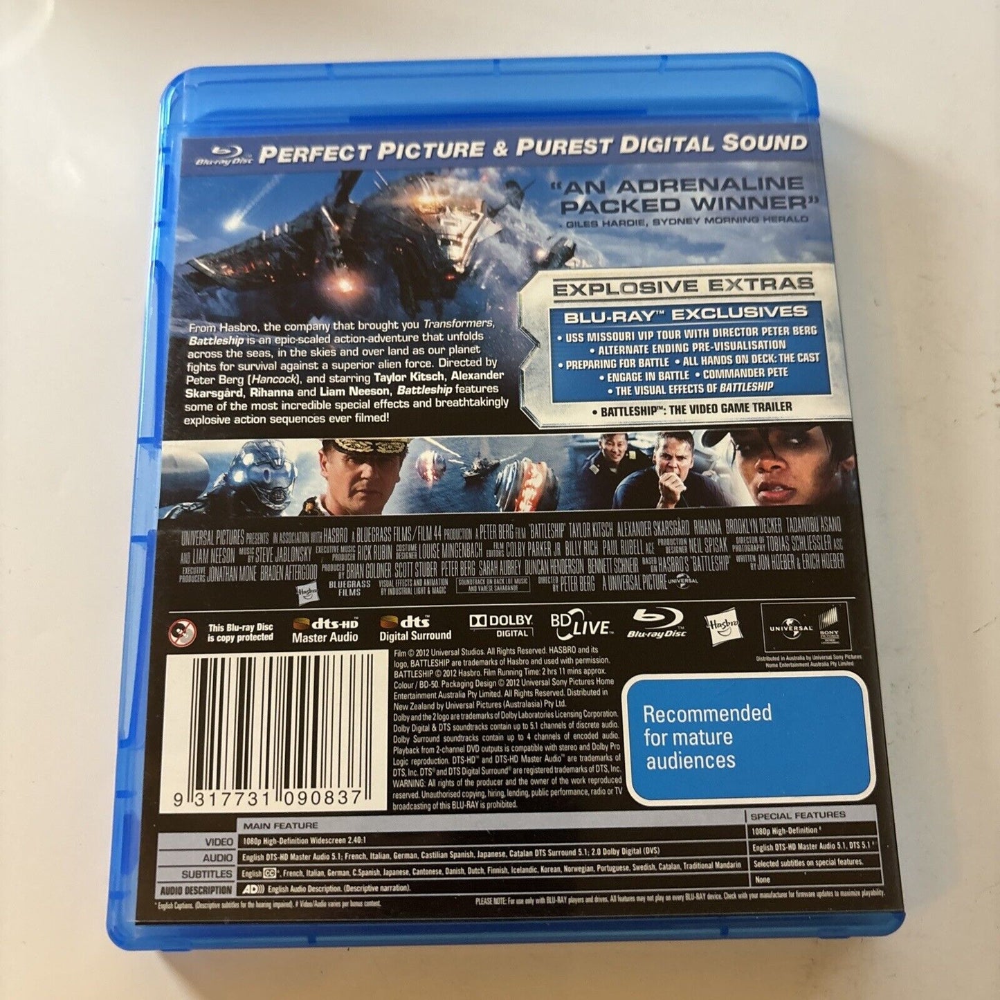 Battleship (Blu-ray, 2012) Liam Neeson, Alexander Skarsgard Region B