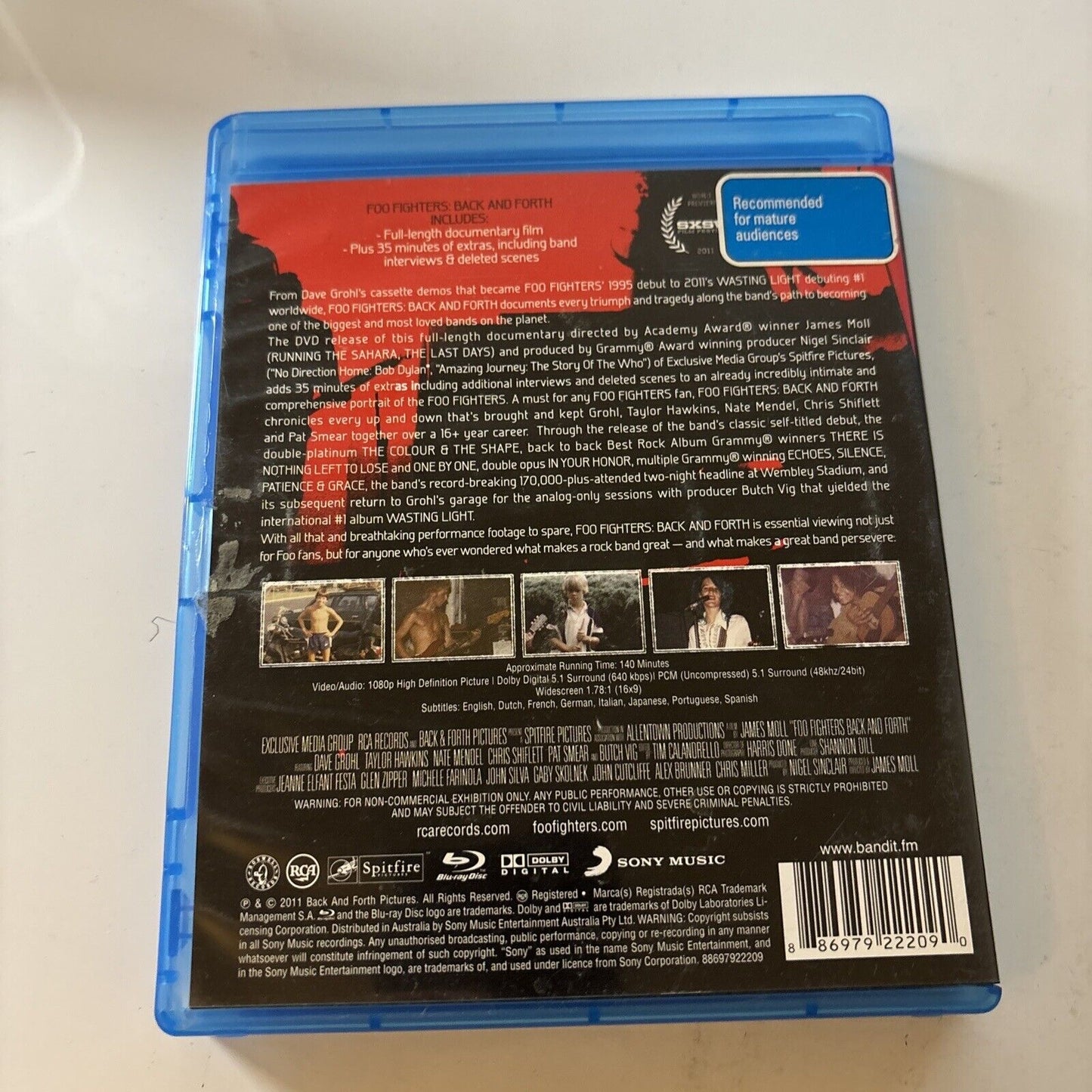 Foo Fighters - Back and Forth (Blu-Ray, 2011) Region B