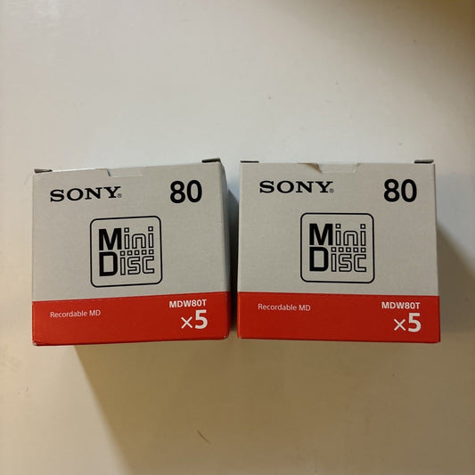 10x Sony Blank Recordable Minidisc MDW80T 80 Minutes