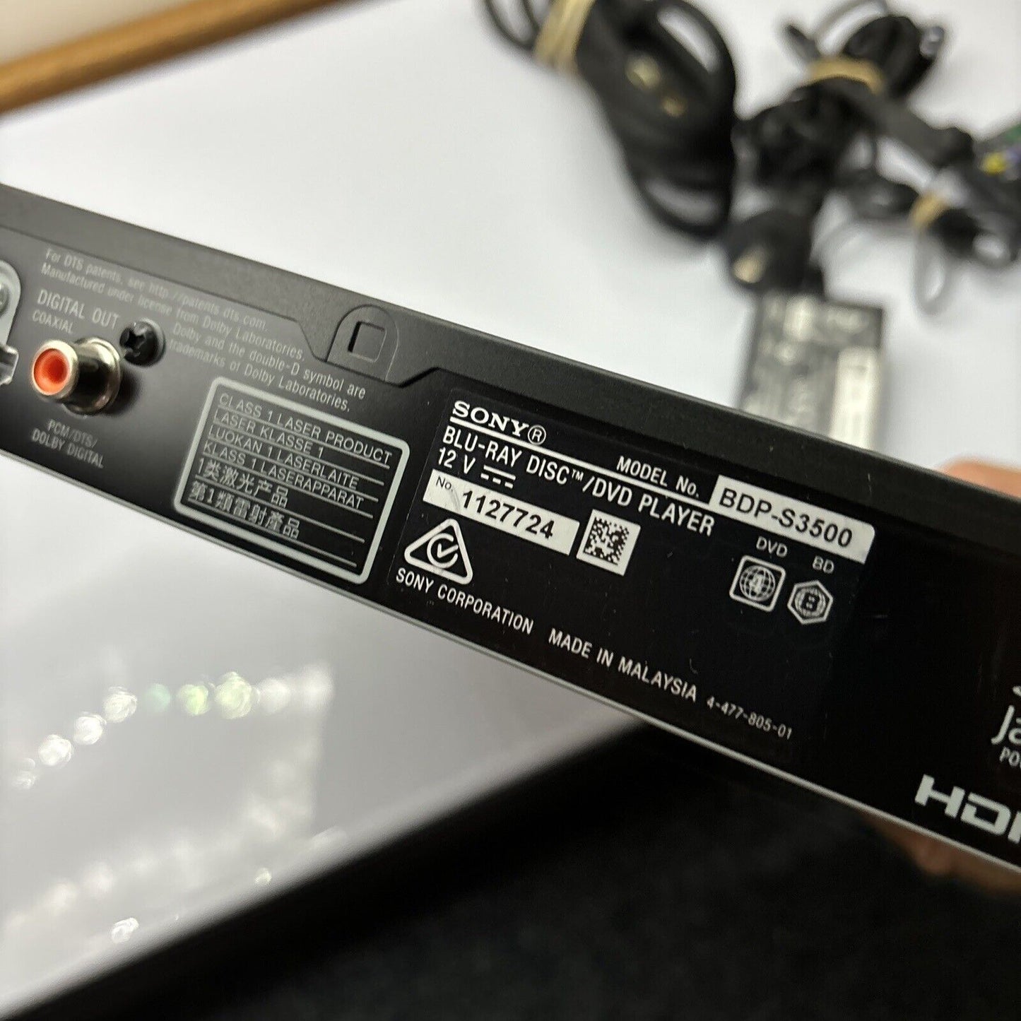 Sony Bluray DVD Player BDP-S3500 Wifi Streaming With Remote Region B & 4
