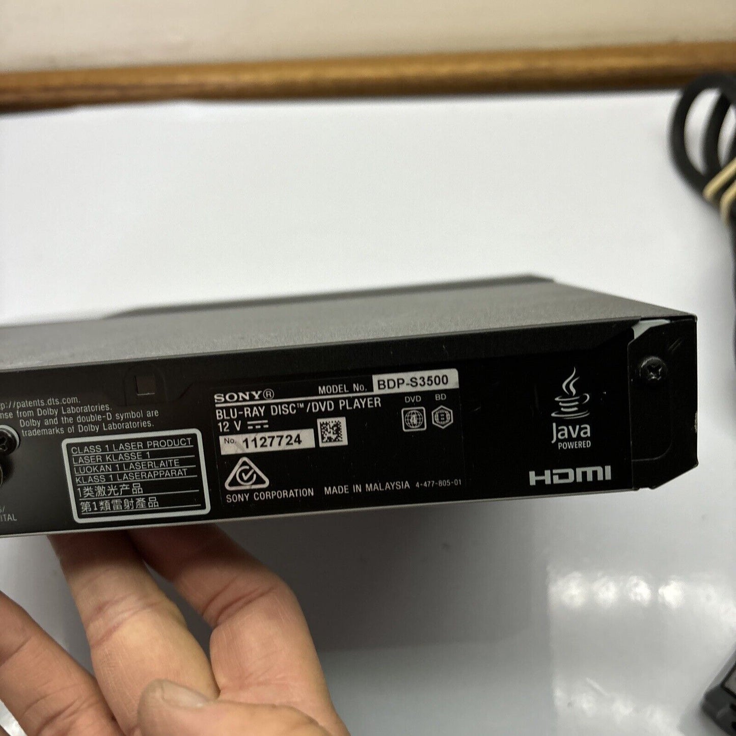 Sony Bluray DVD Player BDP-S3500 Wifi Streaming With Remote Region B & 4