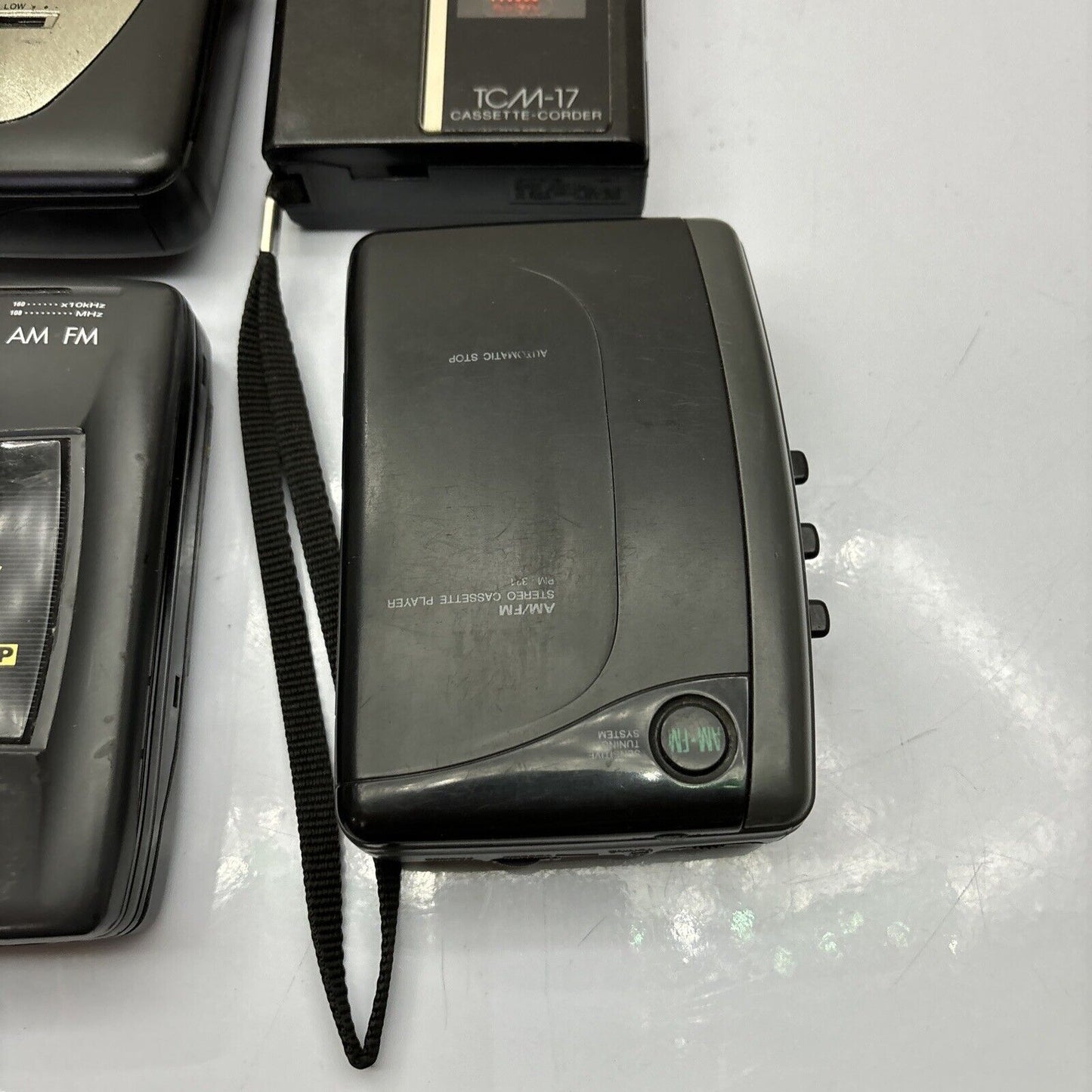 4x Personal Cassette Players: Sony TCM-17, GE 3-5488 *Not Working - For Parts*