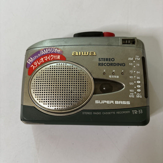 Aiwa Stereo AM/FM Radio Cassette Recorder Super Bass TR-33