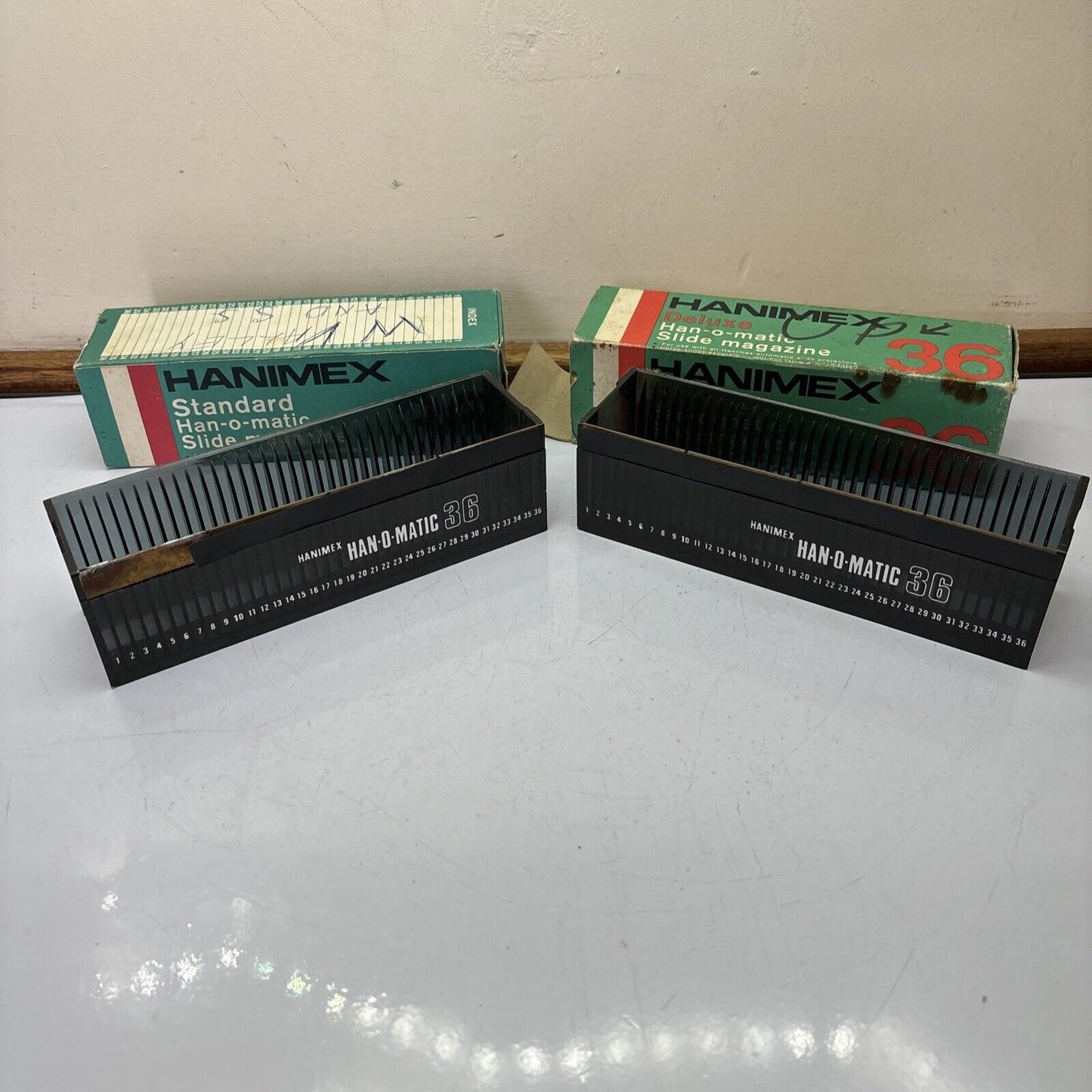 2x Hanimex Standard Han-o-matic Slide Magazine 36