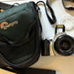 Minolta Dynax 404si SLR Film Camera With AF Zoom 35-80mm Lens And Lowepro Bag