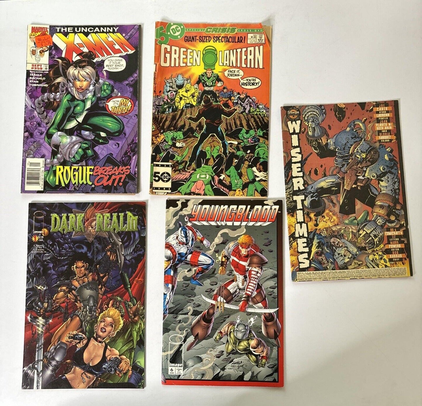 Dark Realm #1, The Uncanny X-men #359, Green Lantern #198, Young Blood Vol 1 #6