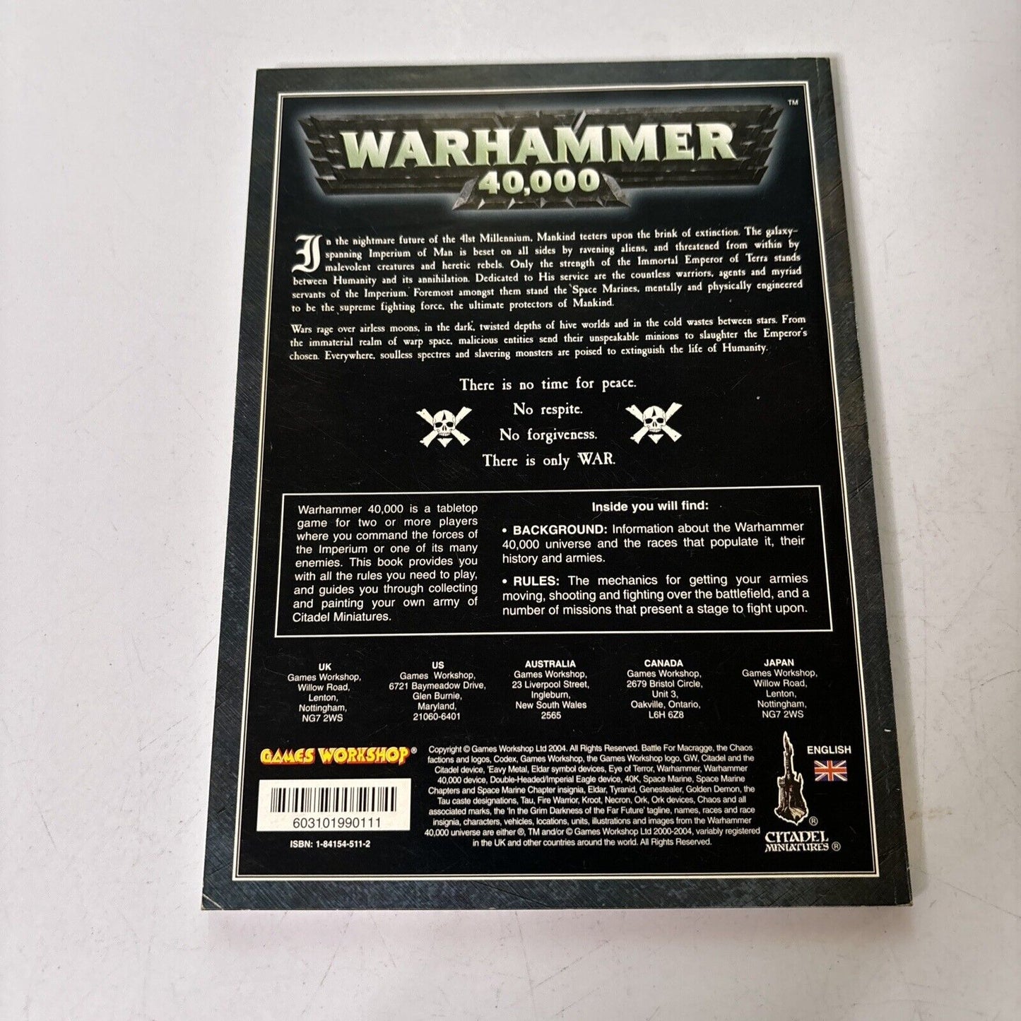 Warhammer 40,000 Rules Book Games Workshop 2004 4th Edition