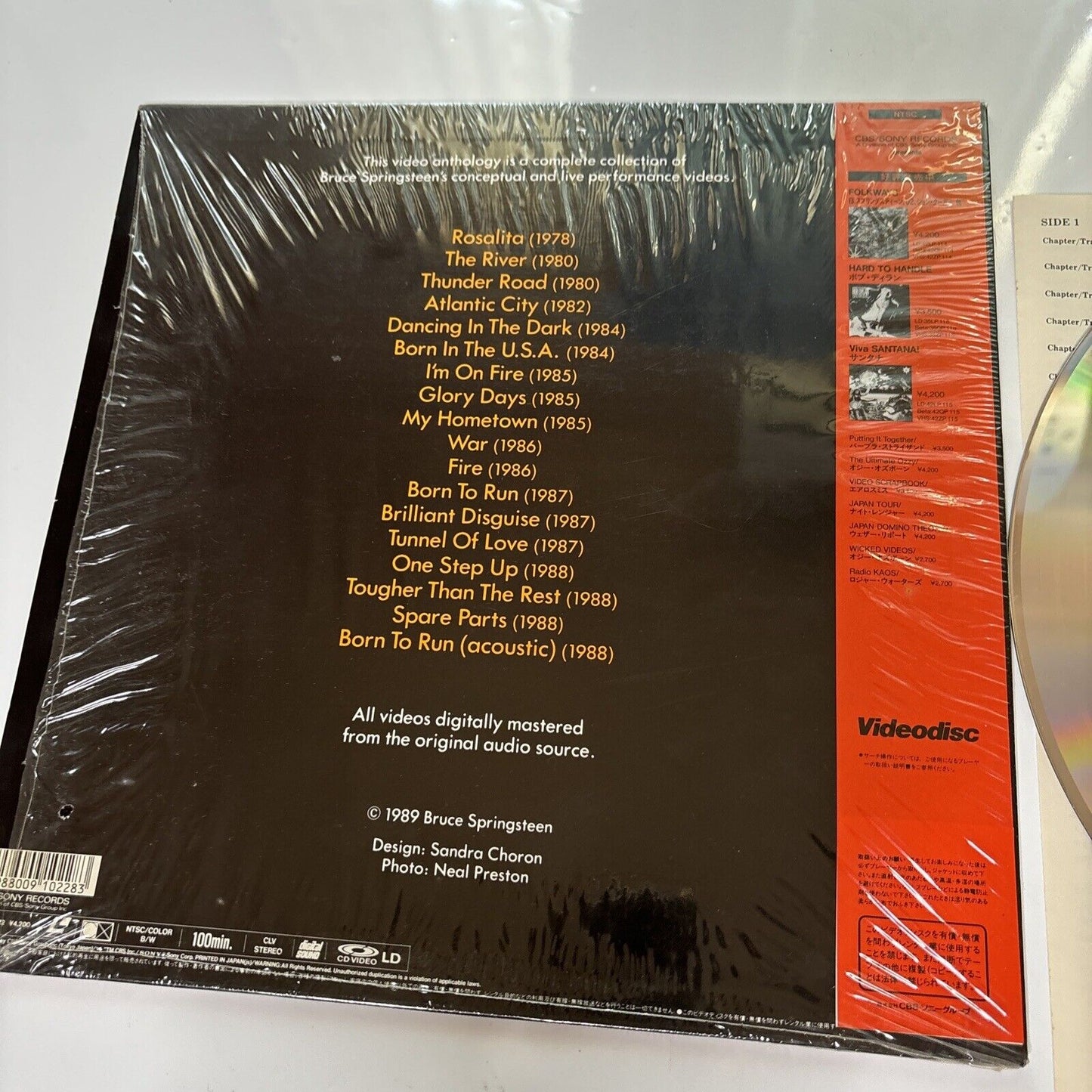 Bruce Springsteen - Video Anthology 1978-88 (Laserdisc, 1988) Obi NTSC 42LP-122