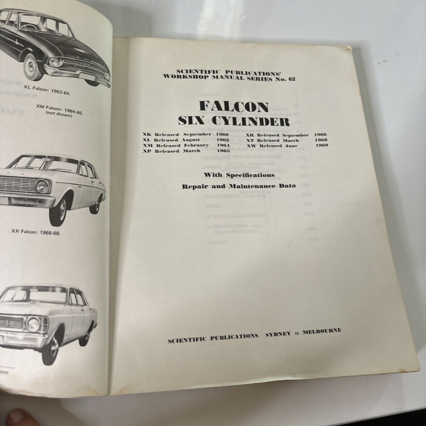 Falcon 6 Cylinder Workshop Manual Series No 62 Scientific Publications