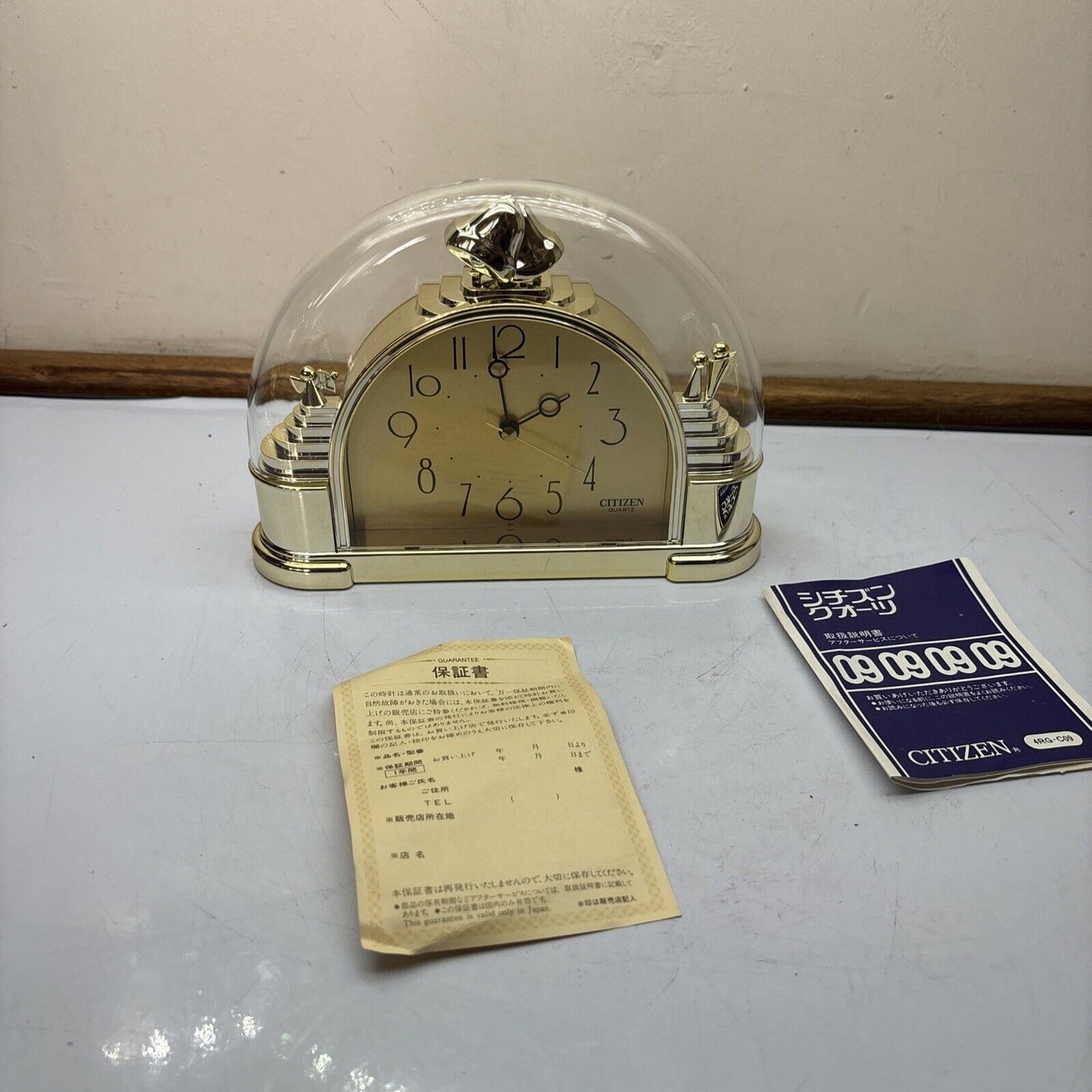 Citizen Quartz Table Clock 4RG-C09 Made In Japan Cupid Lovers *Mint Condition*