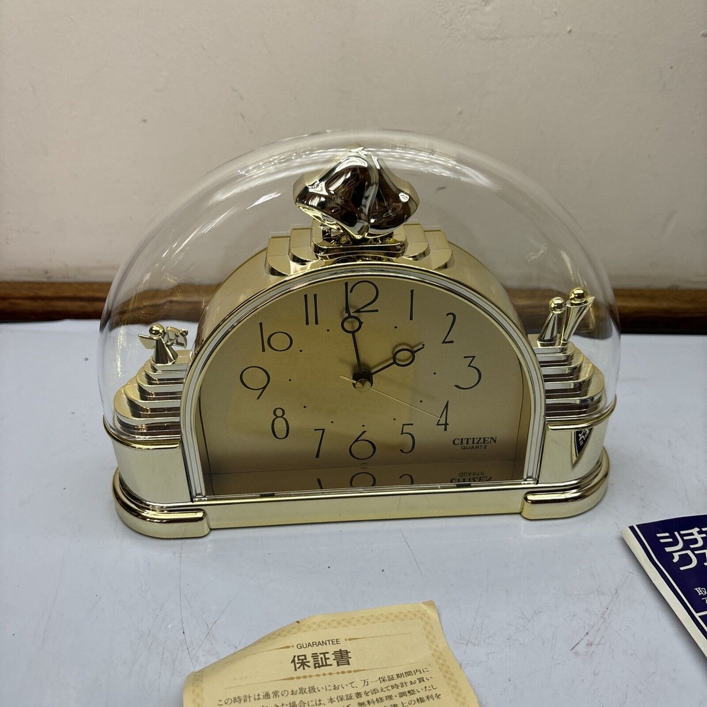 Citizen Quartz Table Clock 4RG-C09 Made In Japan Cupid Lovers *Mint Condition*