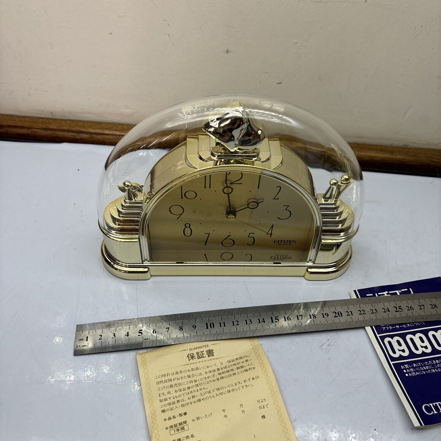 Citizen Quartz Table Clock 4RG-C09 Made In Japan Cupid Lovers *Mint Condition*