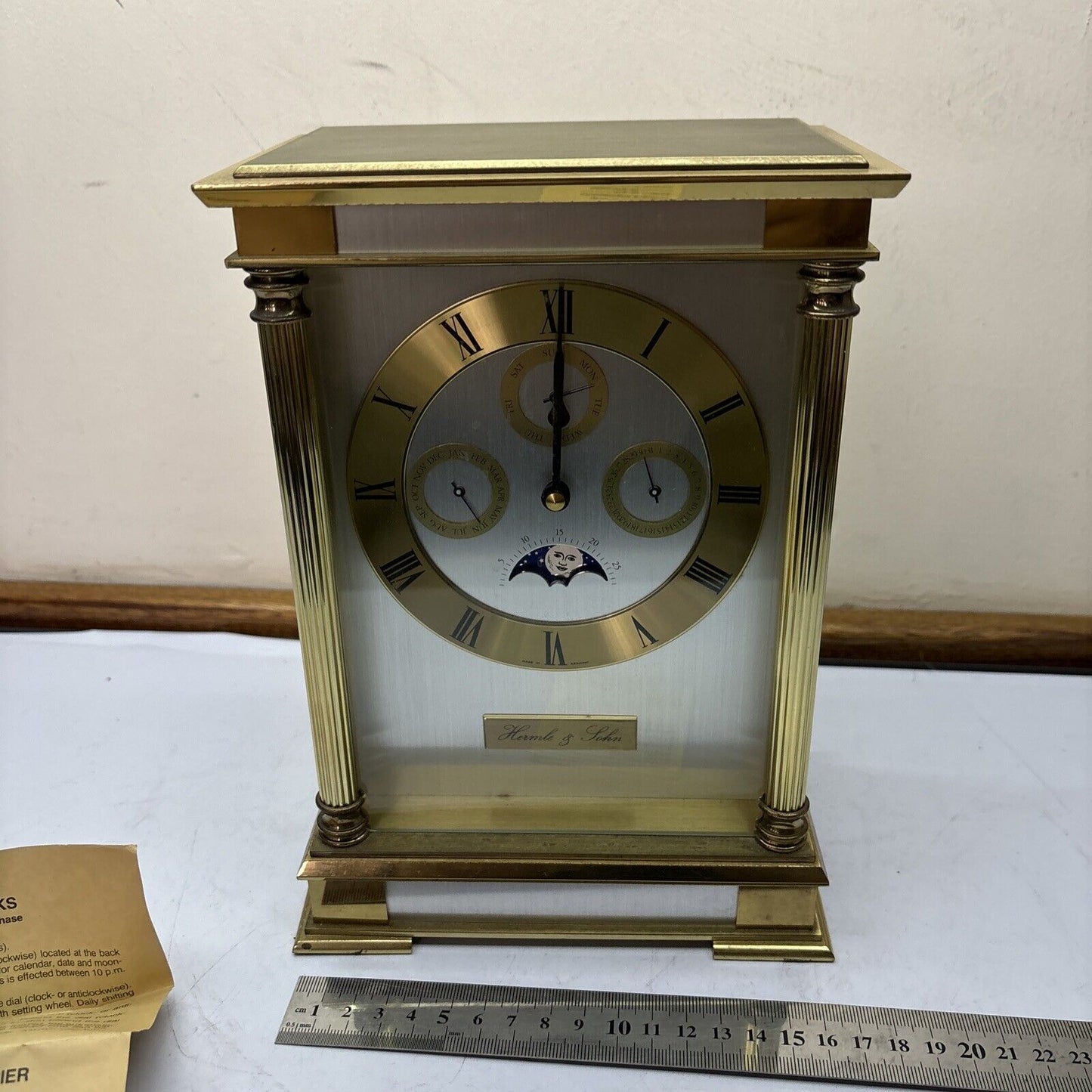 Hermle & John Clock 2100 Moon phase, Time And Date Quartz 1999 *Not Working*