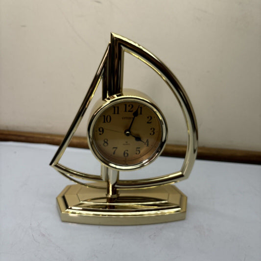 Citizen Quartz Table Clock Sailing Boat 4RG753 N074L Made In Japan *Mint