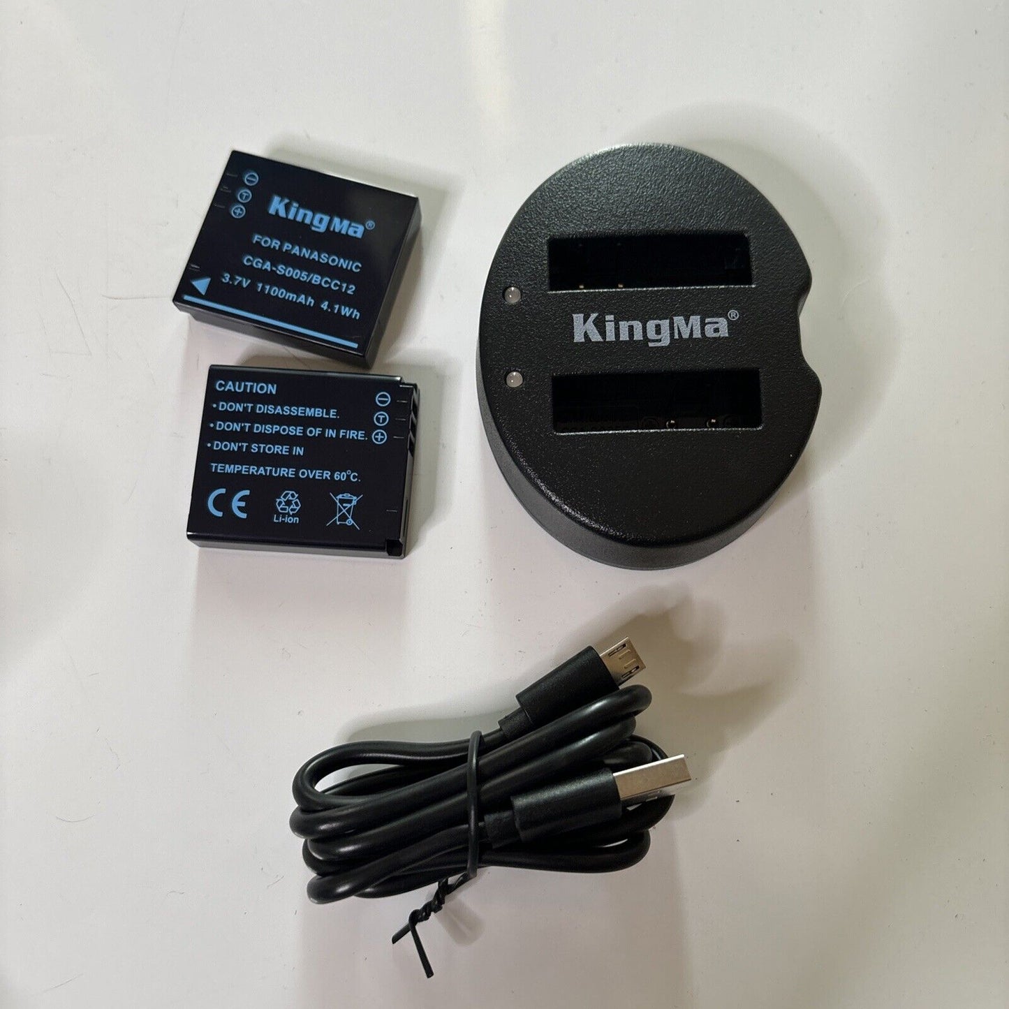 Battery Charger & 2x Batteries For Panasonic CGA-S005E Lumix DMC-FX01 DMC-FX07