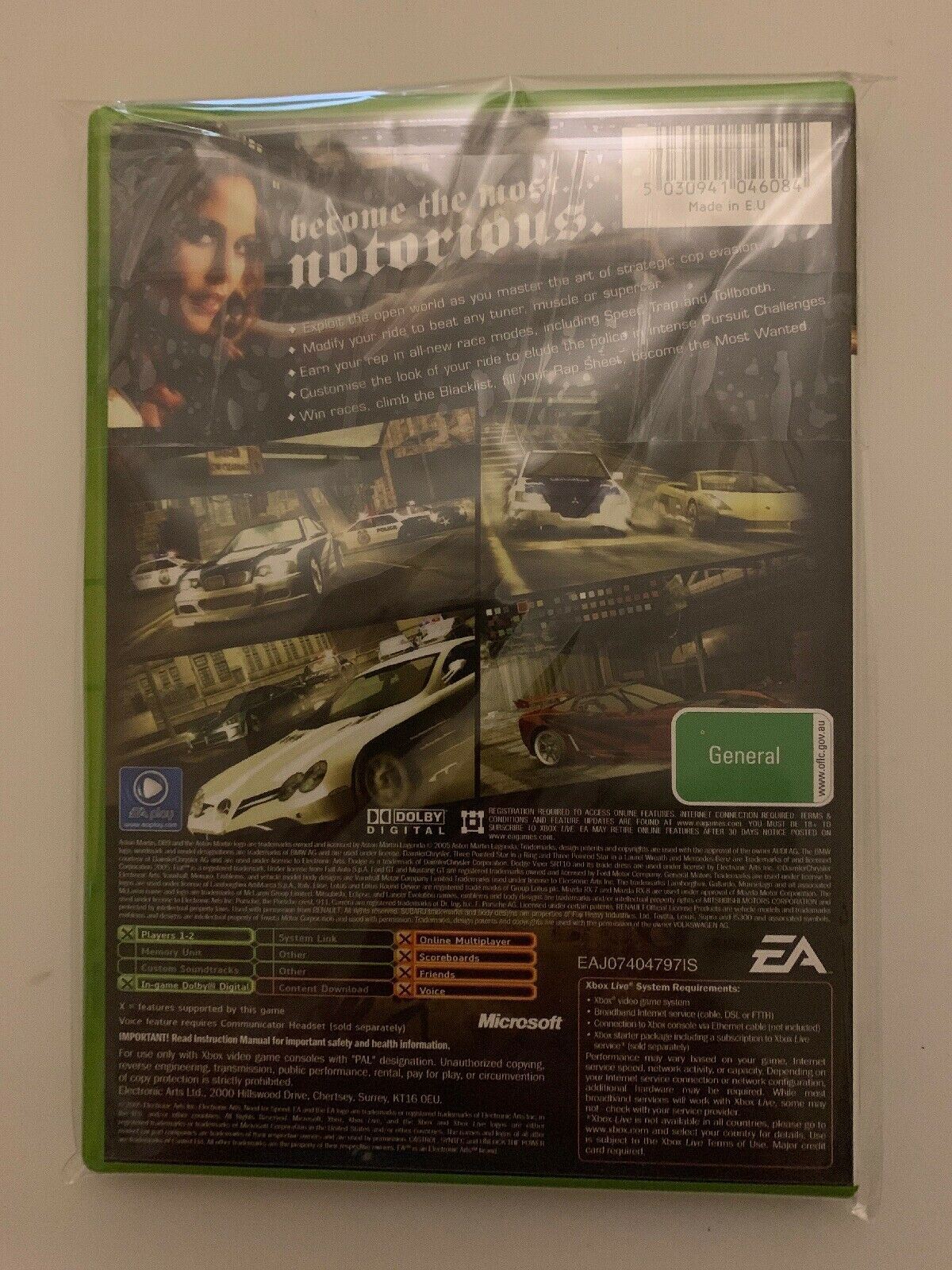 NEED FOR SPEED: MOST WANTED - Microsoft XBOX GAME ORIGINAL