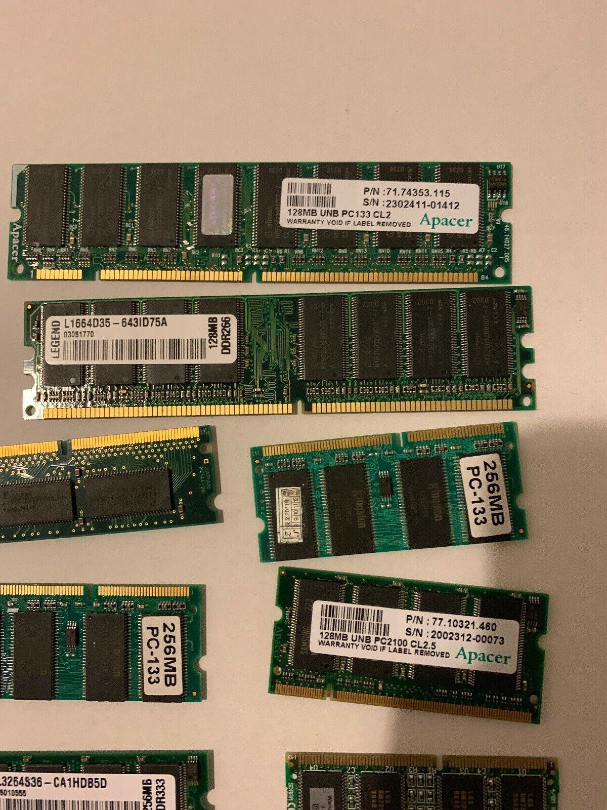 15x Various Vintage Laptop & PC RAM PC133 DDR253 SDR133 DDR DDR266 DDR333 PC2100